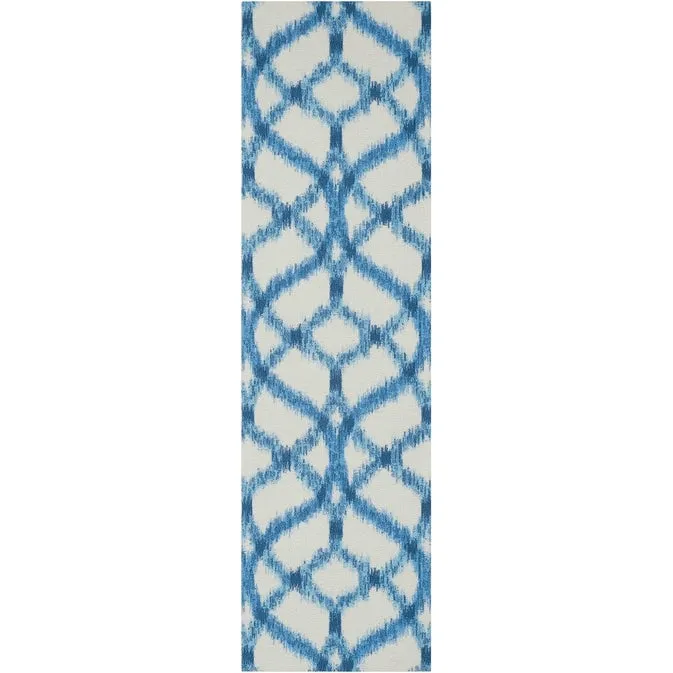 Naples Trellis Ikat Aegean Indoor/ Outdoor Area Rug by Havenside Home