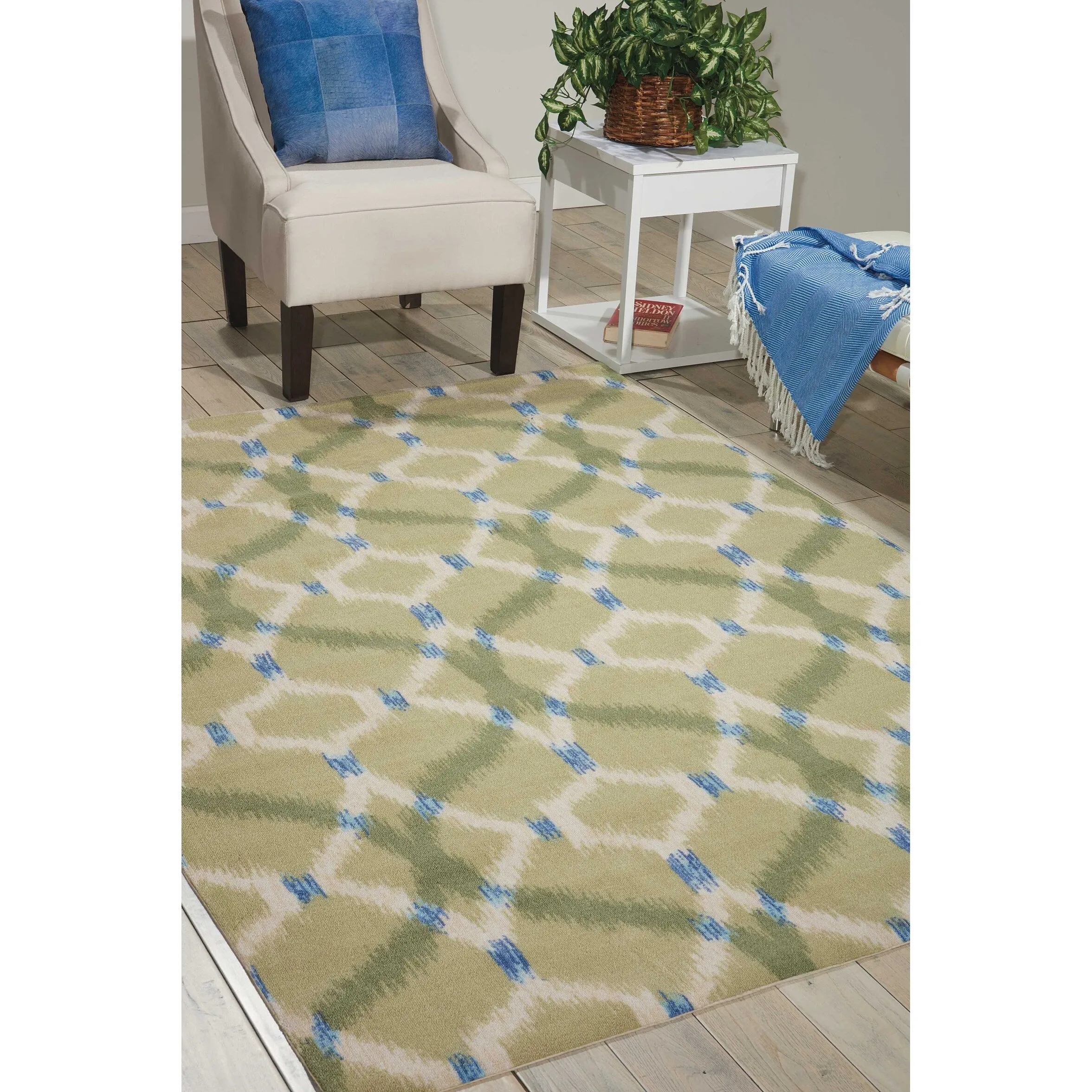 Naples Trellis Ikat Aegean Indoor/ Outdoor Area Rug by Havenside Home