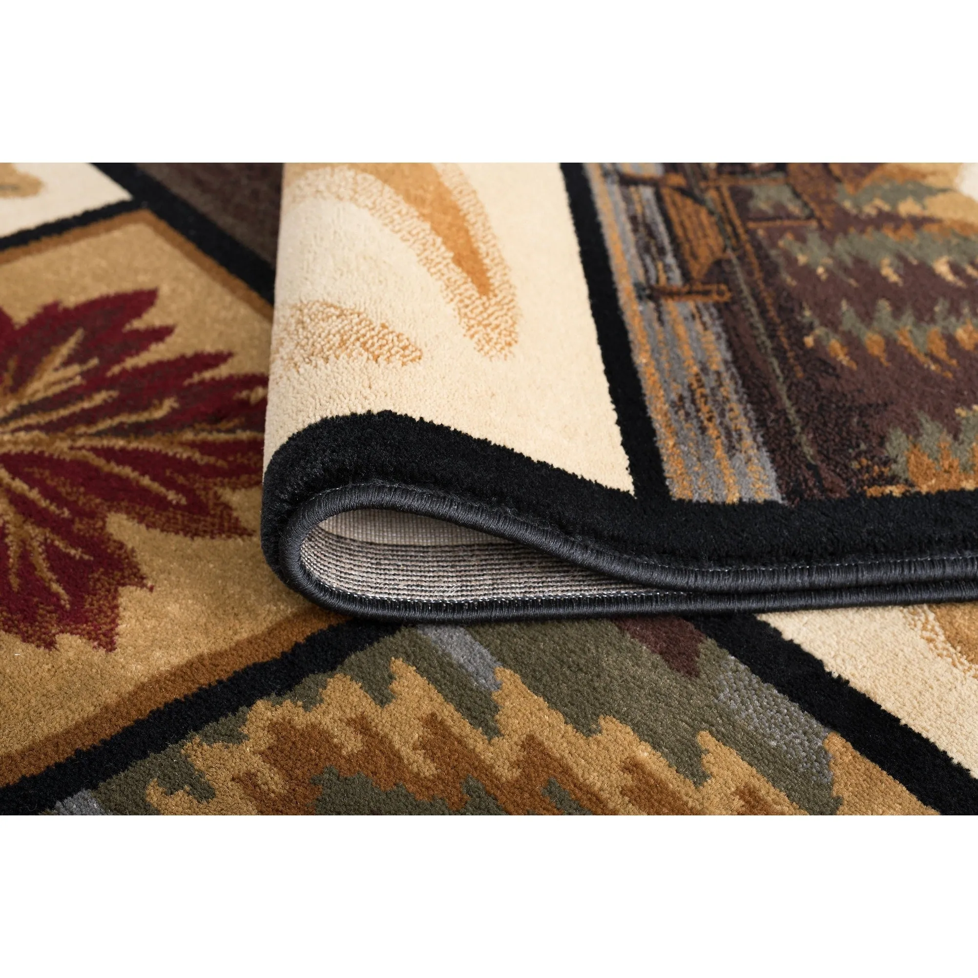 Natural Lodge Novelty Graphic Indoor Area Rug