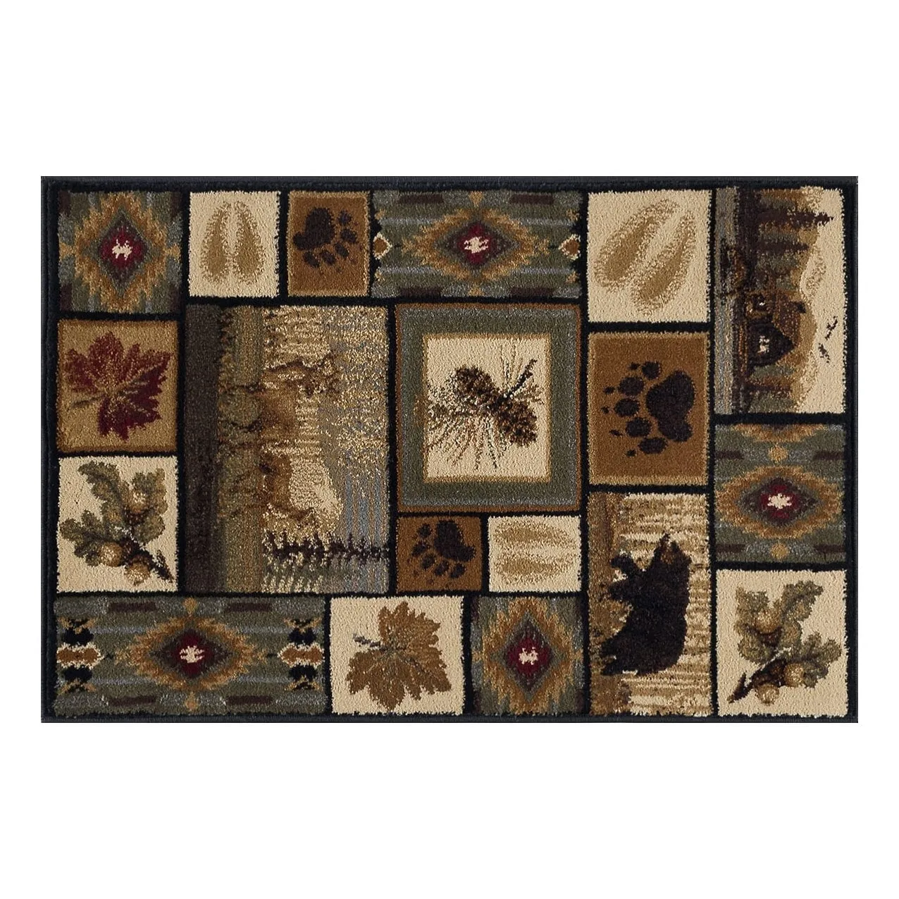 Natural Lodge Novelty Graphic Indoor Area Rug