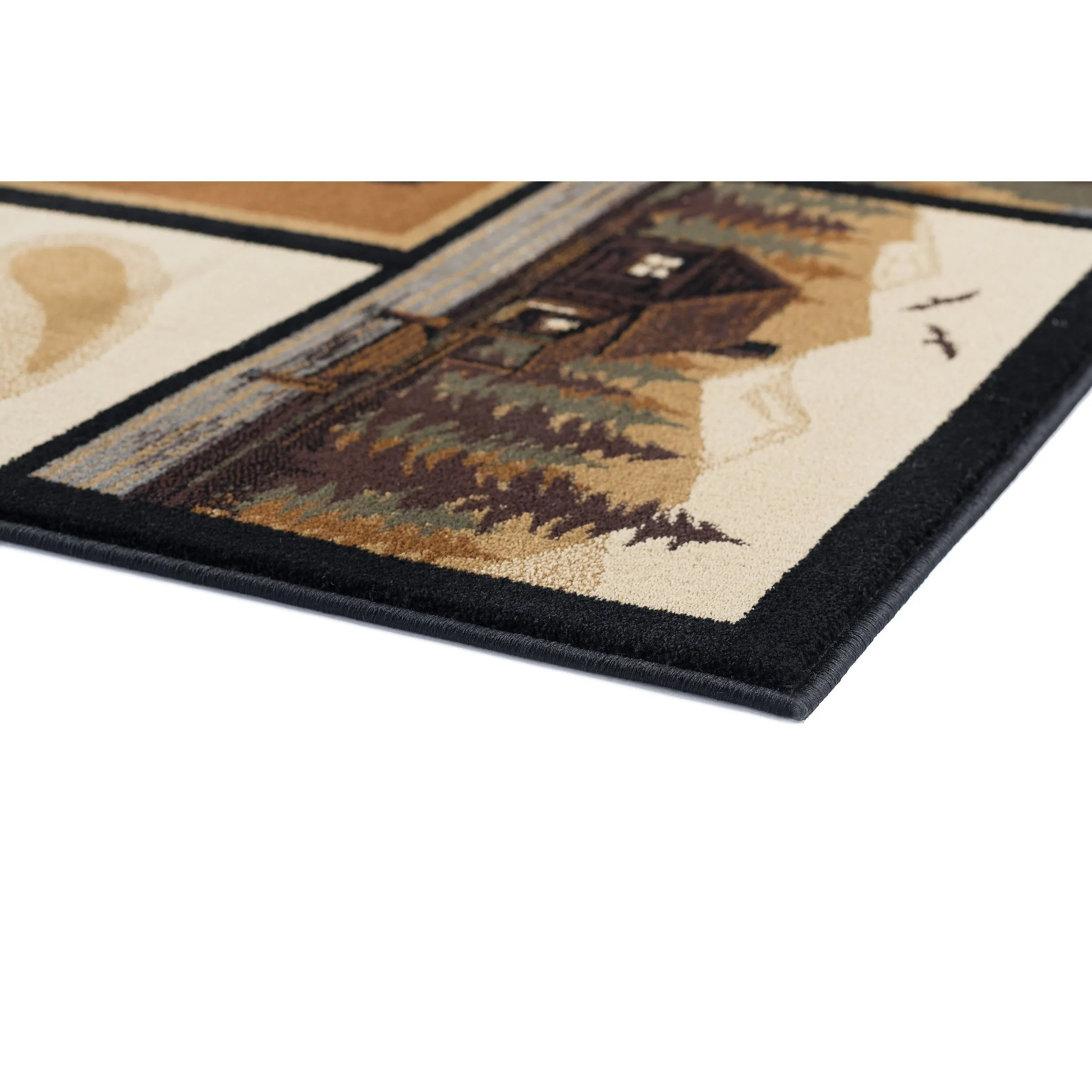 Natural Lodge Novelty Graphic Indoor Area Rug