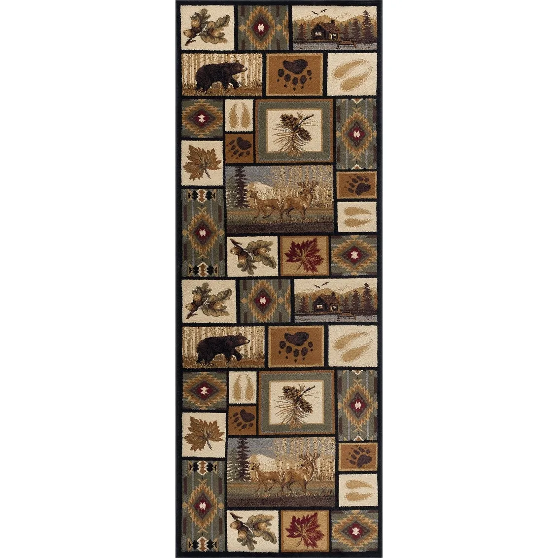 Natural Lodge Novelty Graphic Indoor Area Rug