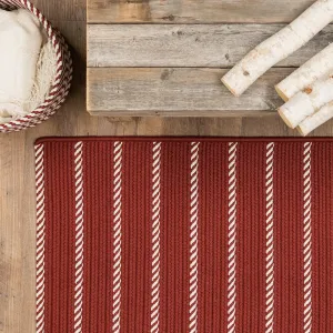 Naughty Elf Stripe Christmas Rug