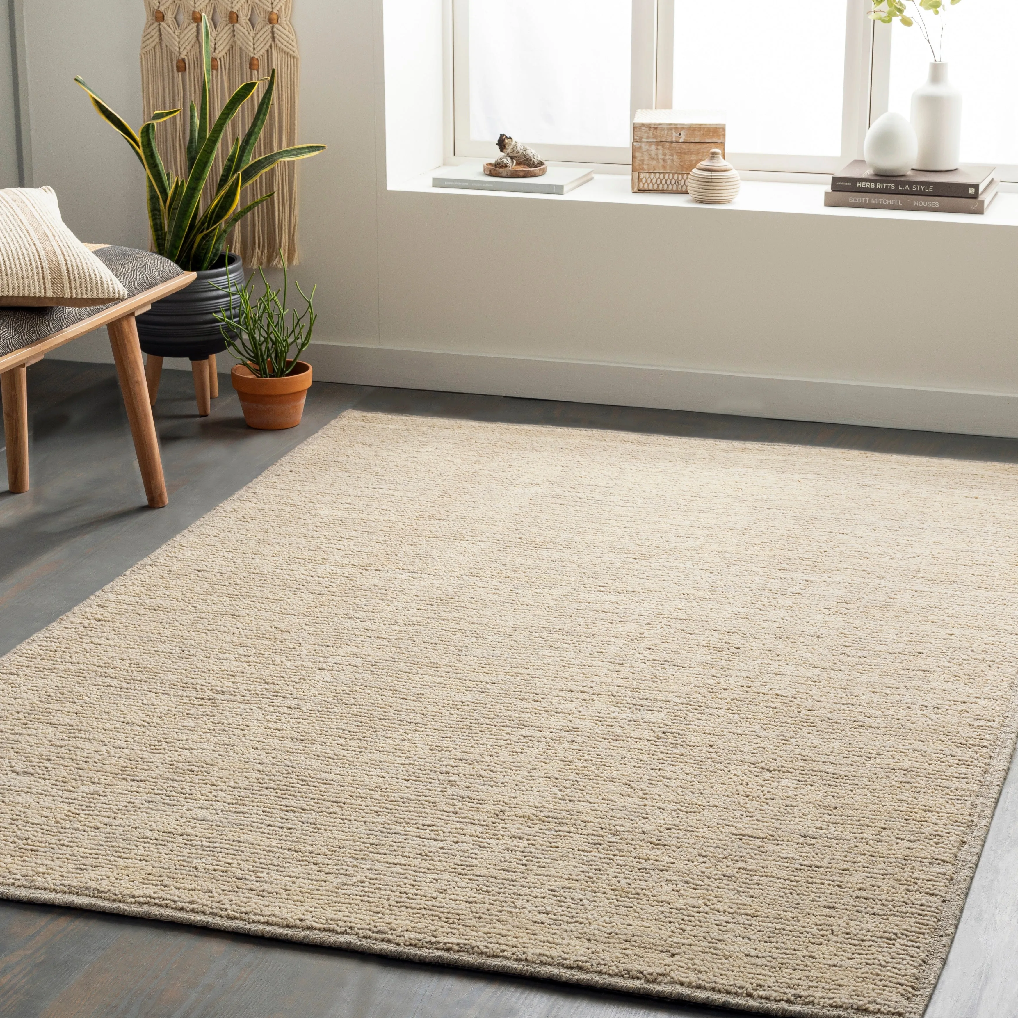 Neve Handmade Modern Textured Wool Area Rug