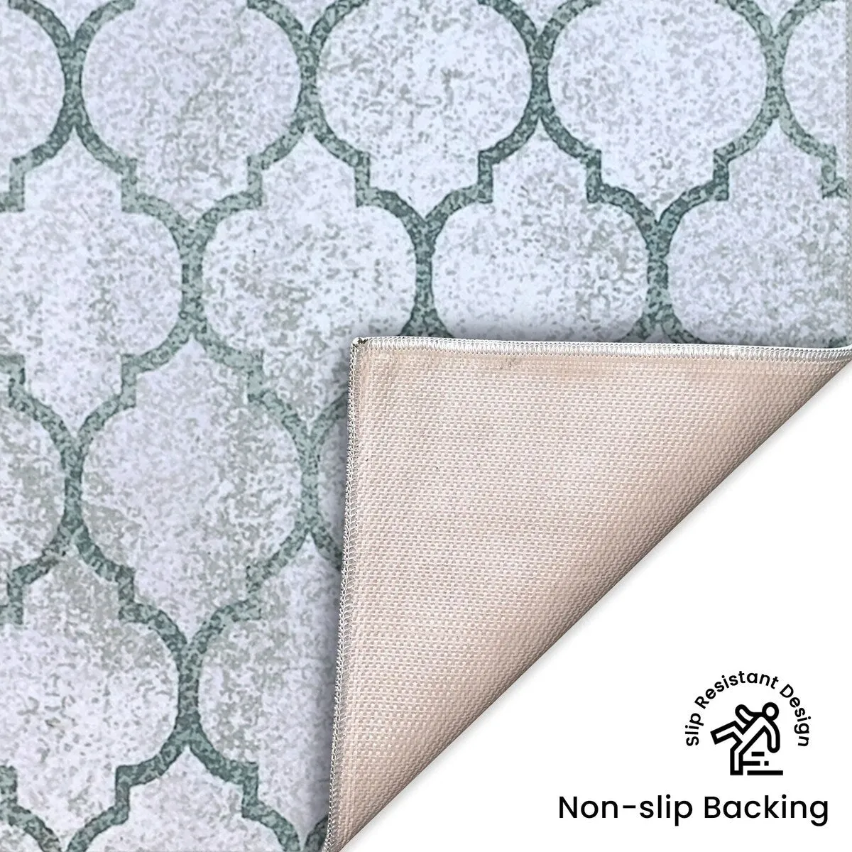 Non Skid Washable Kitchen Runner Rugs Set of 2 - Area Rugs for Kitchen. Laundry Room - Set of 2