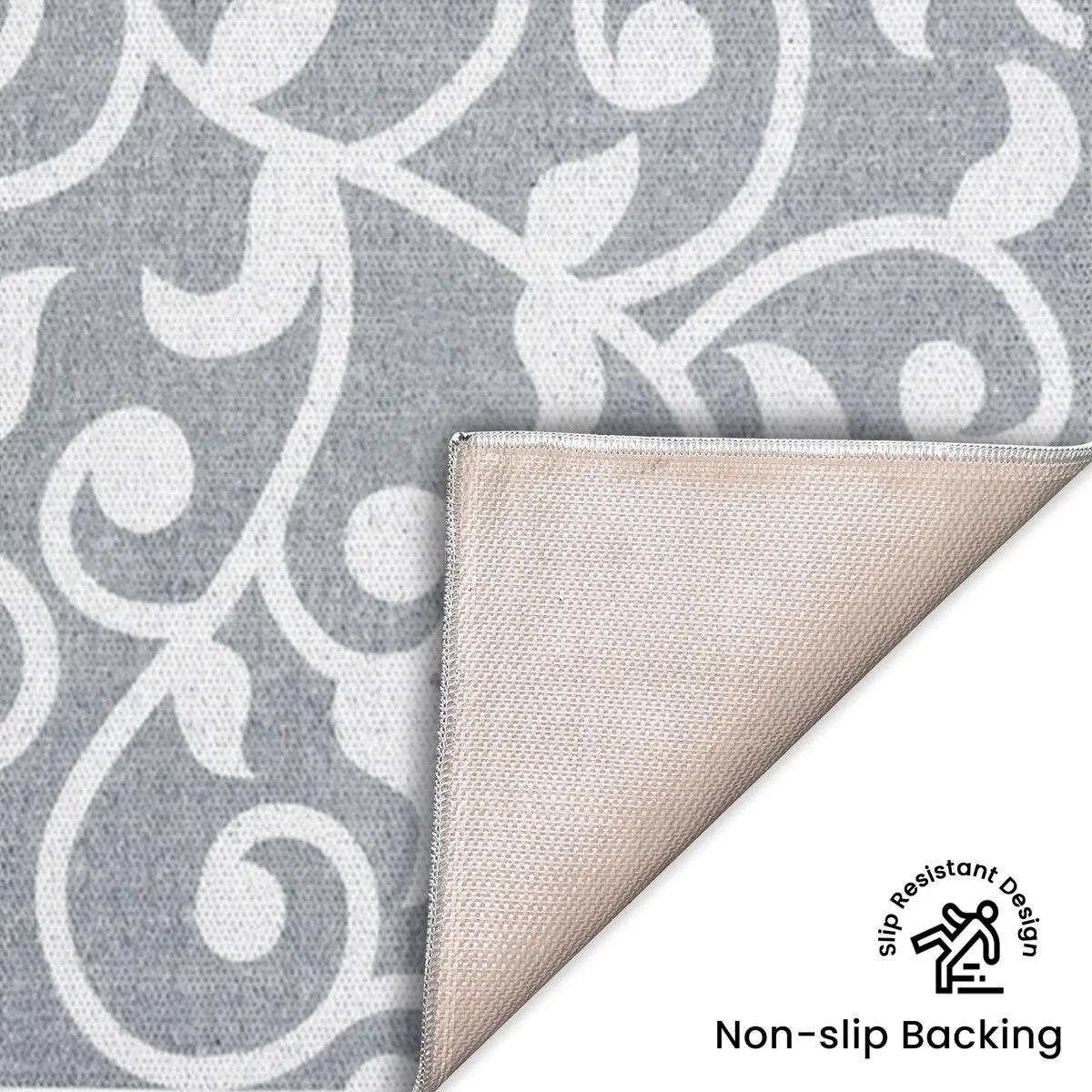 Non Skid Washable Kitchen Runner Rugs Set of 2 - Area Rugs for Kitchen. Laundry Room - Set of 2