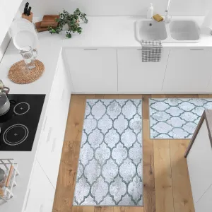 Non Skid Washable Kitchen Runner Rugs Set of 2 - Area Rugs for Kitchen. Laundry Room - Set of 2