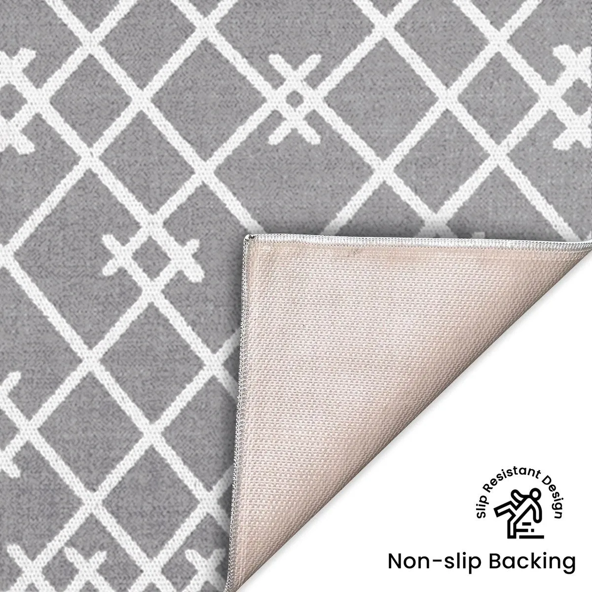 Non Skid Washable Kitchen Runner Rugs Set of 2 - Area Rugs for Kitchen. Laundry Room - Set of 2