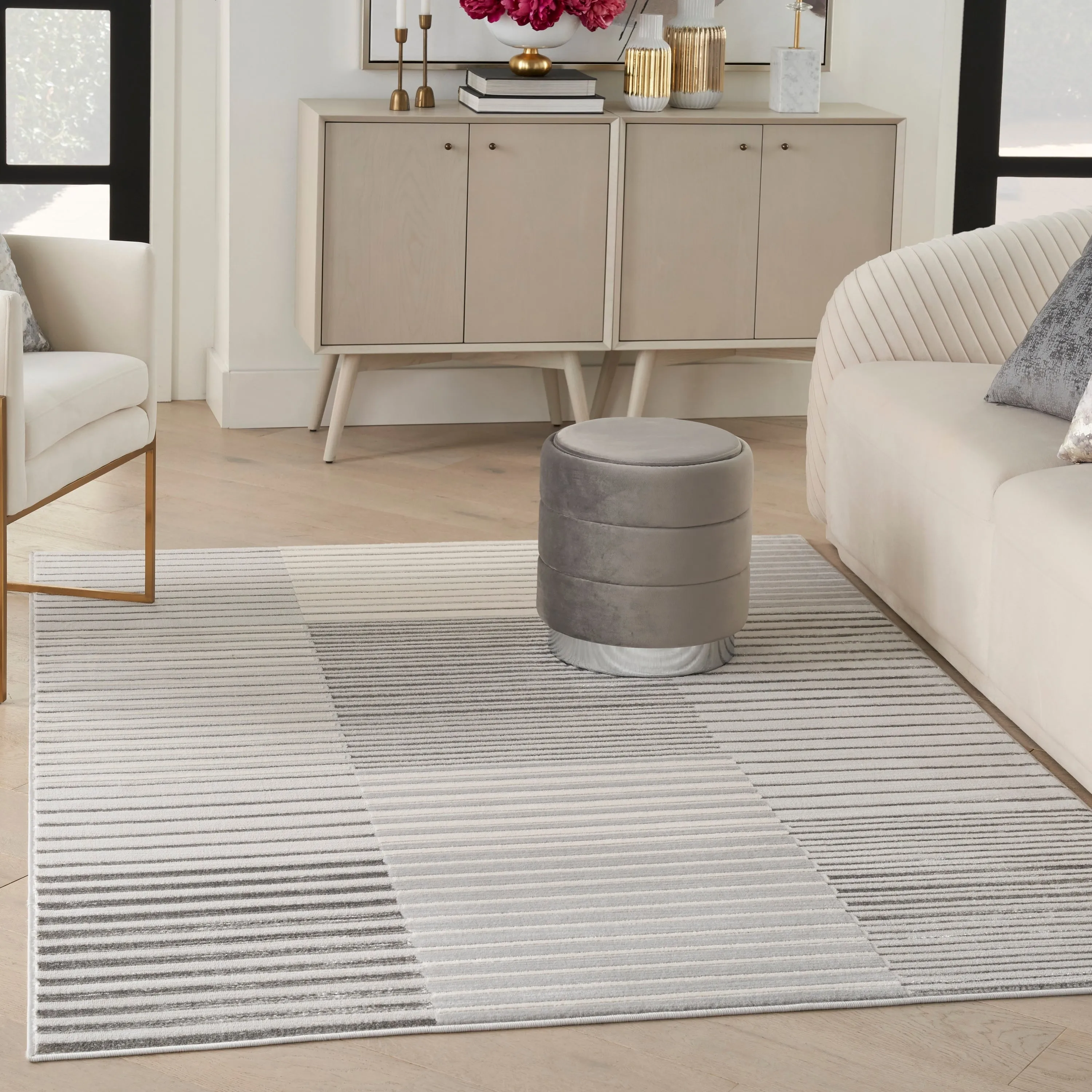 Nourison Brushstrokes Indoor only Striped Area Rug