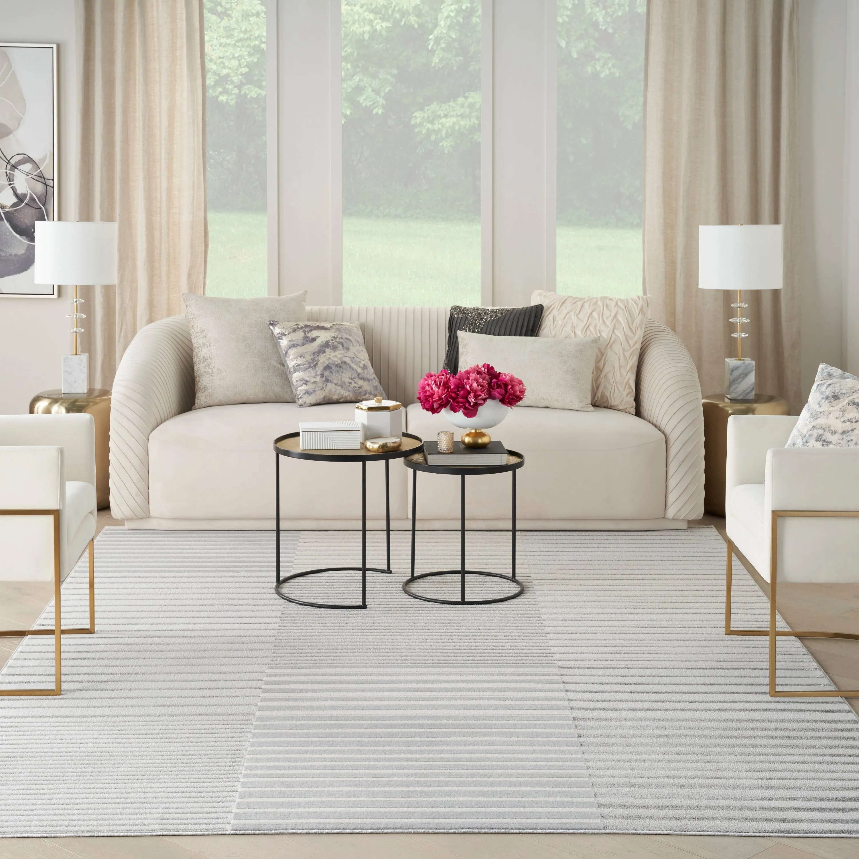 Nourison Brushstrokes Indoor only Striped Area Rug