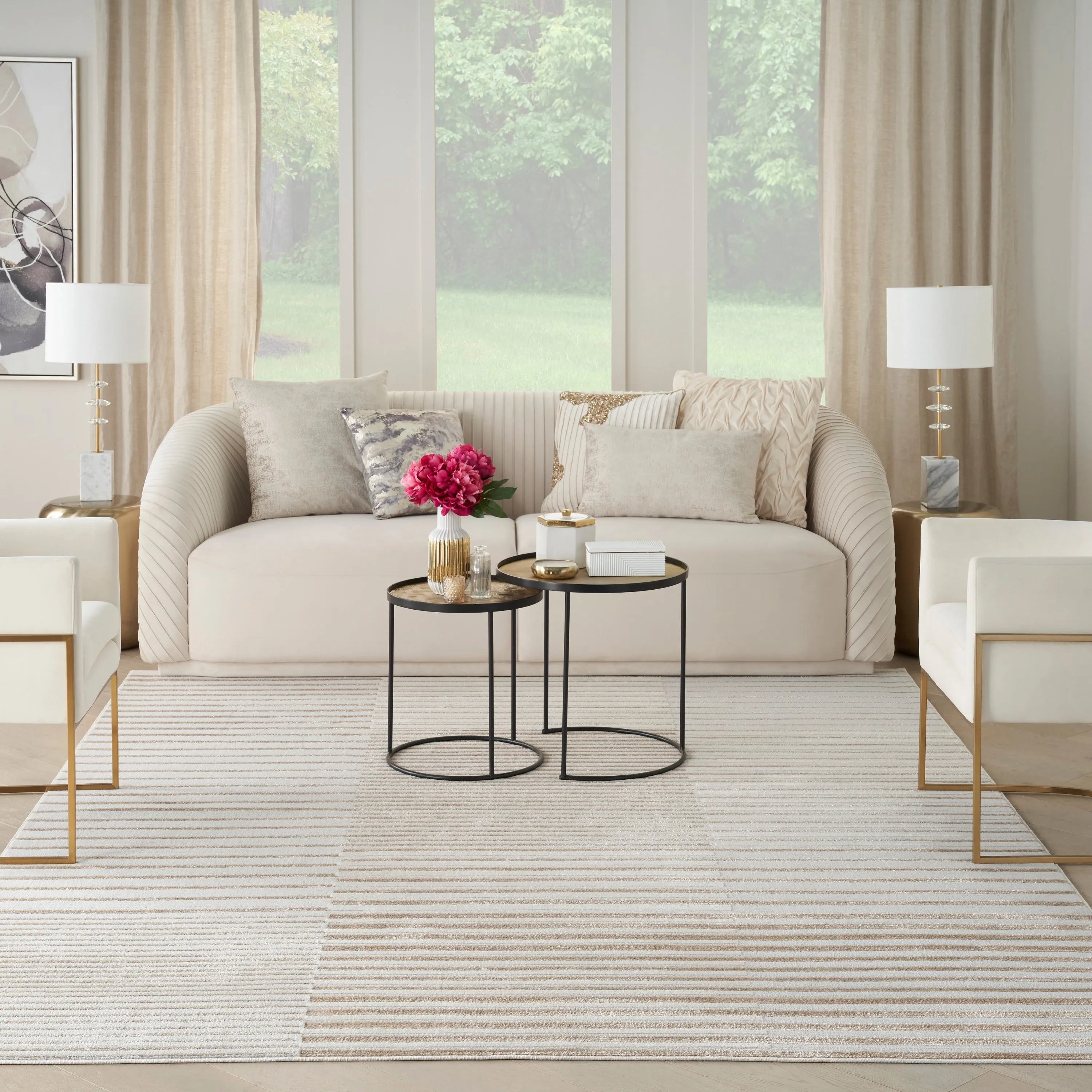 Nourison Brushstrokes Indoor only Striped Area Rug