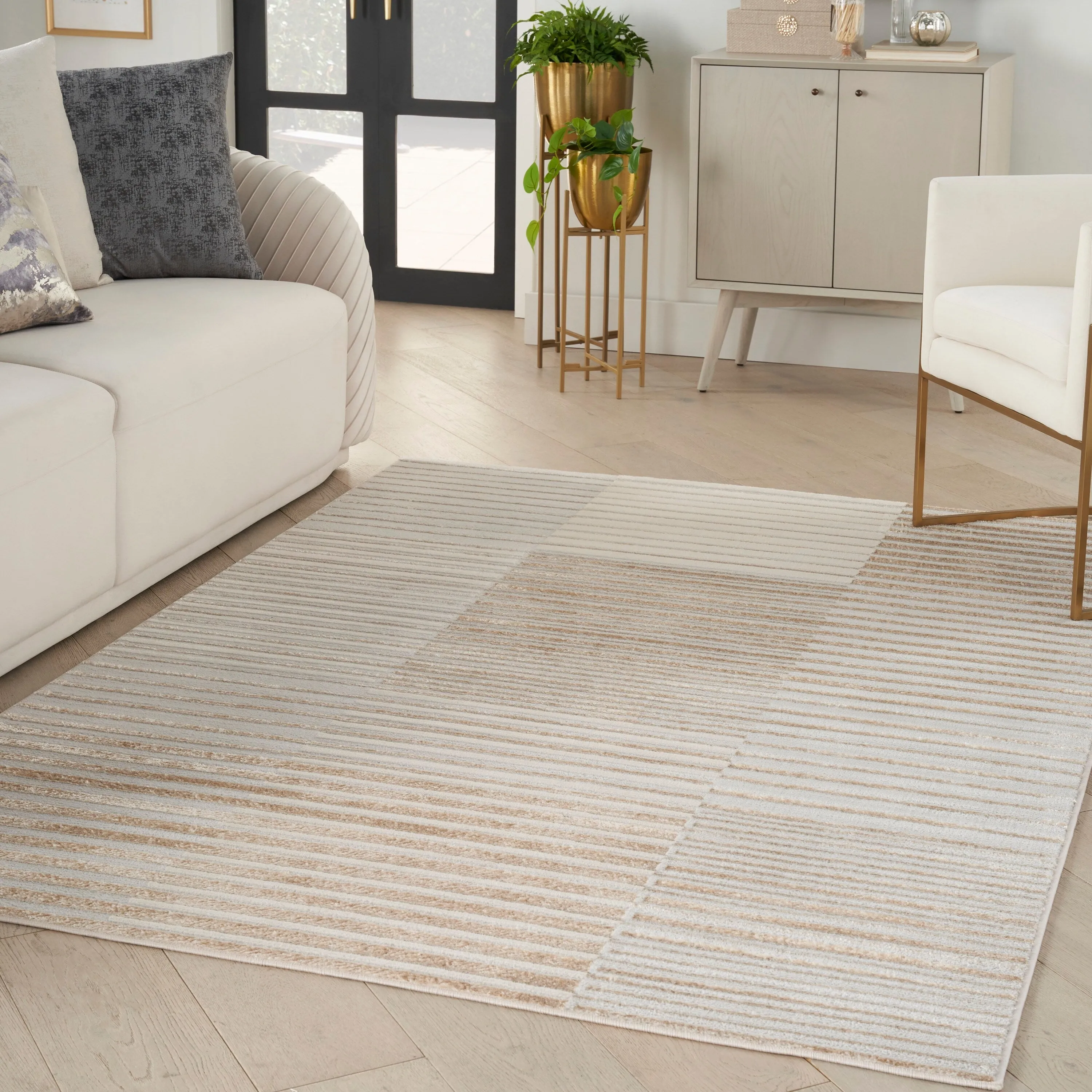 Nourison Brushstrokes Indoor only Striped Area Rug