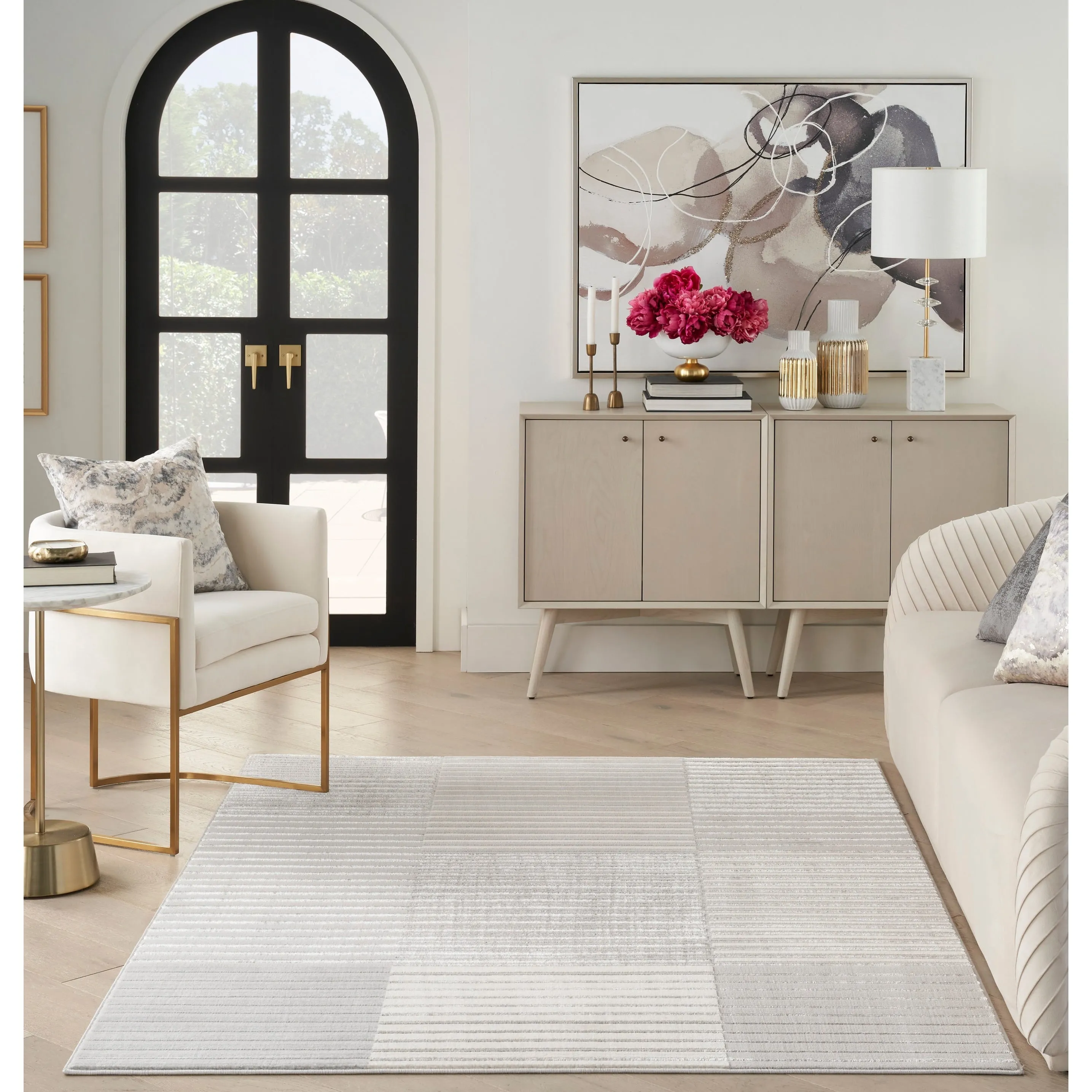 Nourison Brushstrokes Indoor only Striped Area Rug