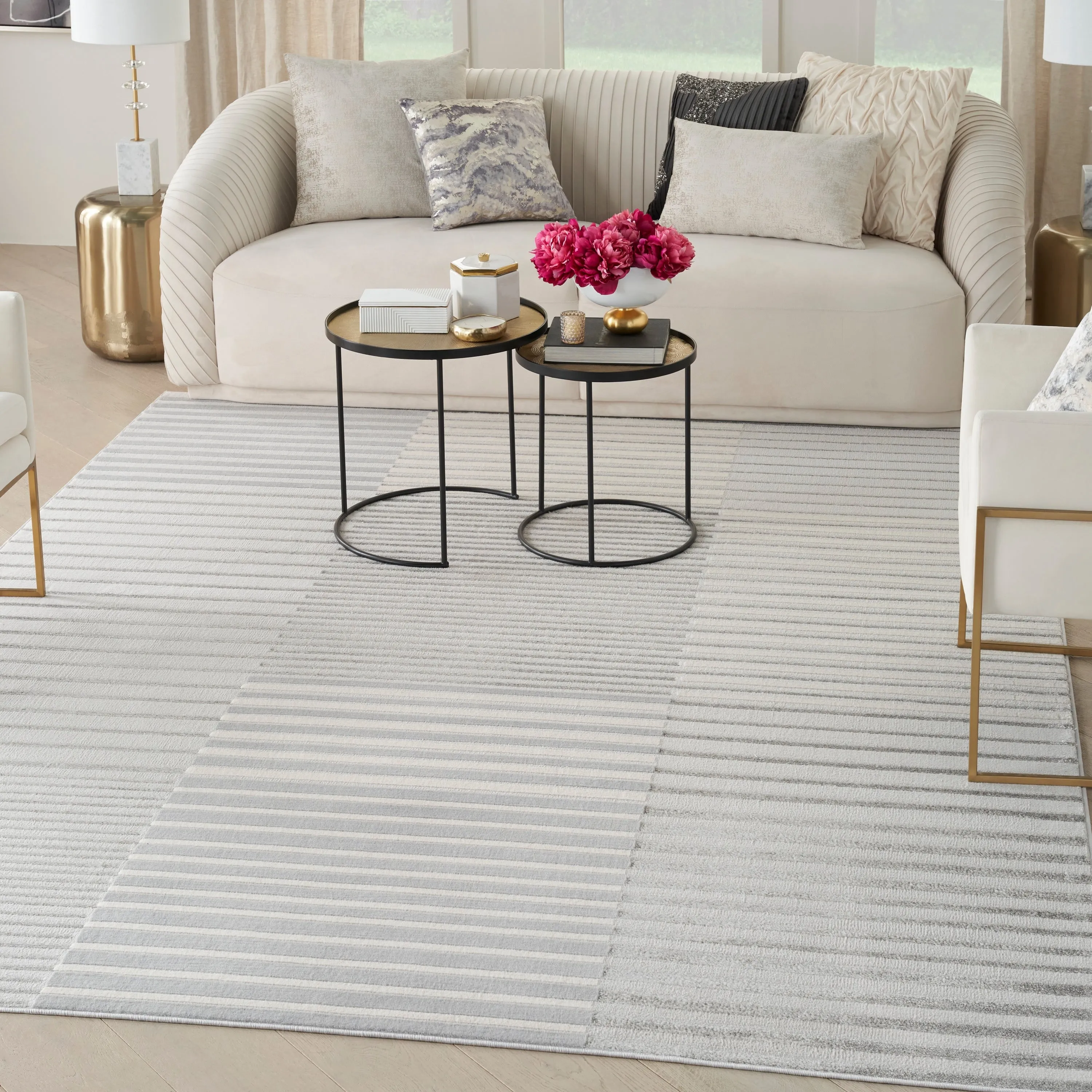 Nourison Brushstrokes Indoor only Striped Area Rug