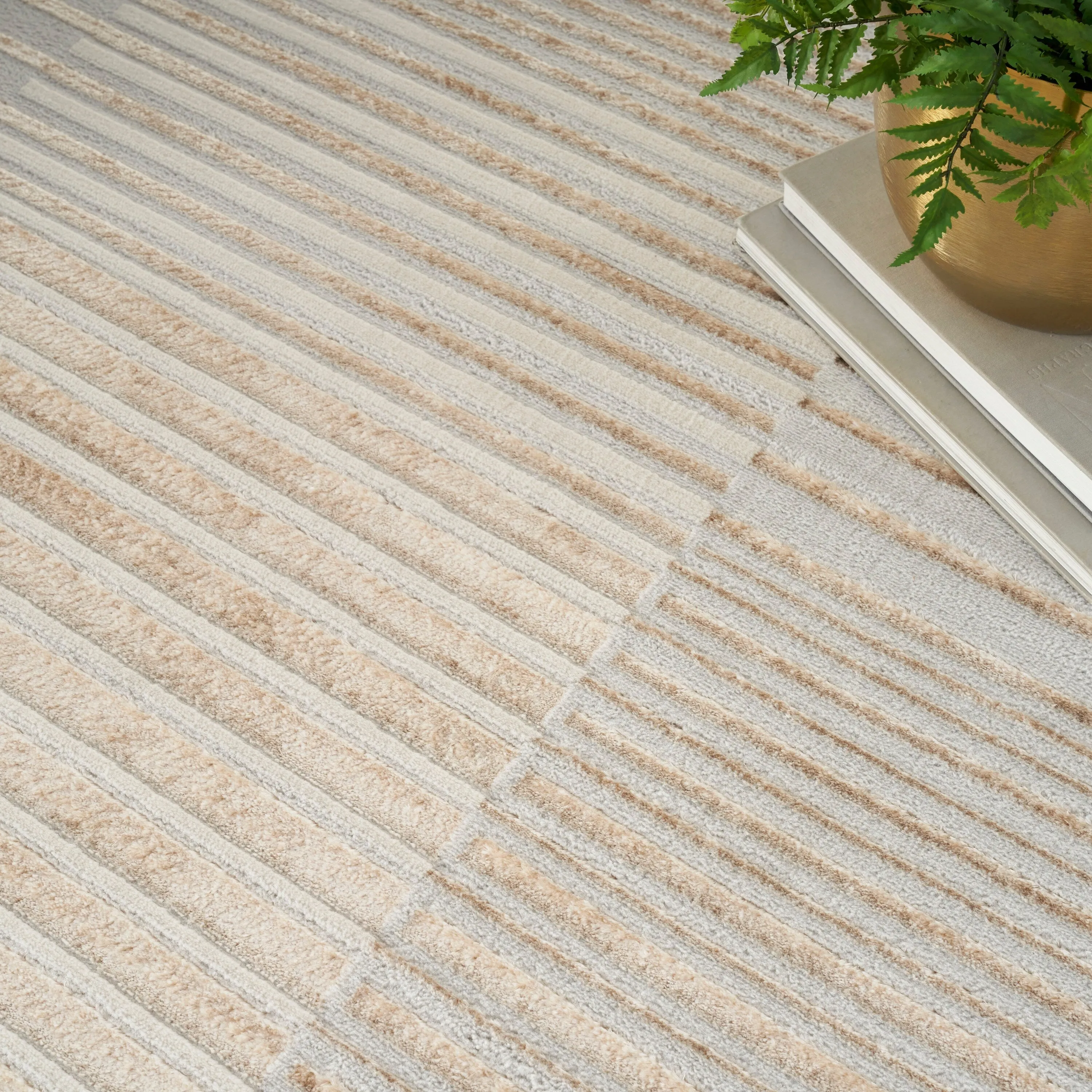 Nourison Brushstrokes Indoor only Striped Area Rug