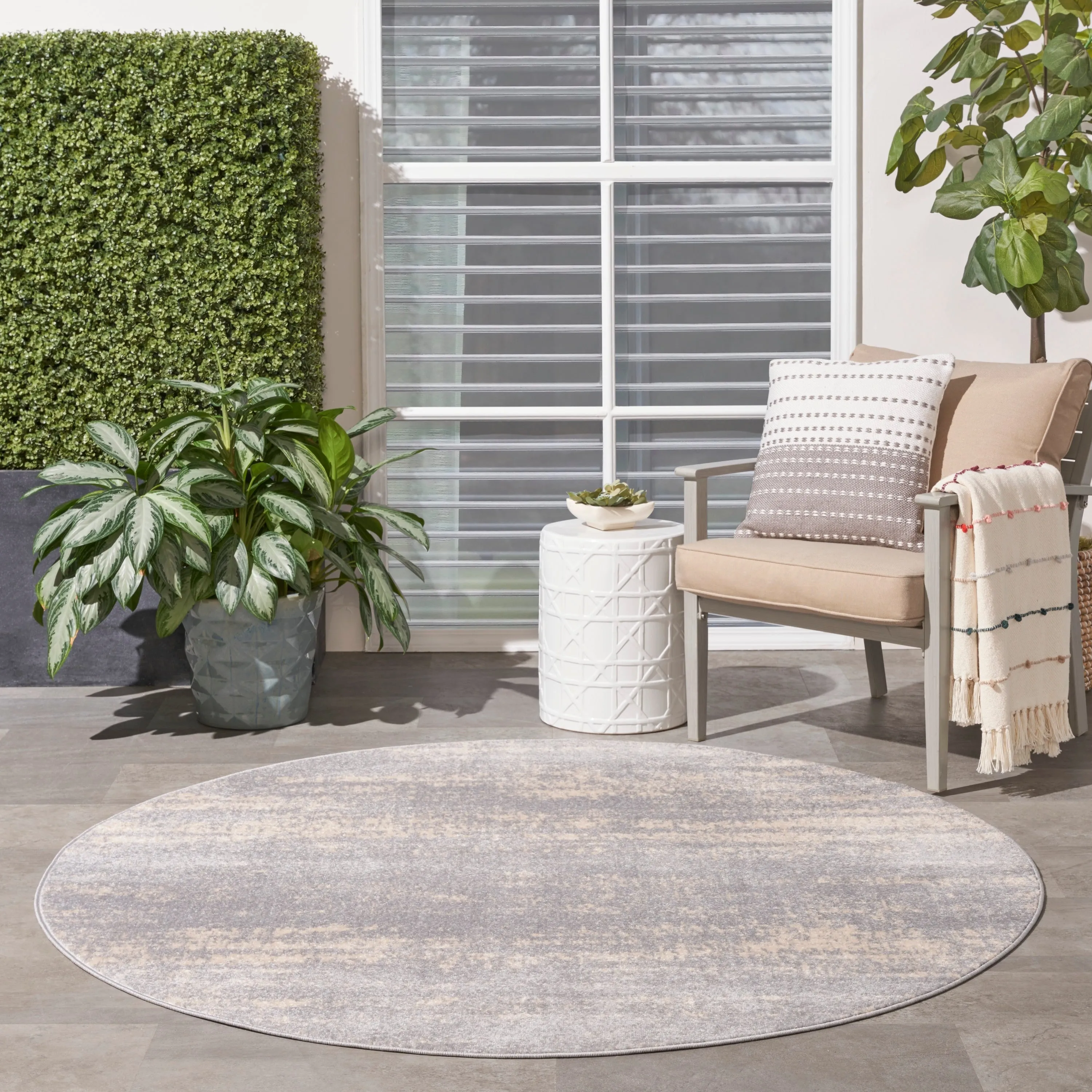 Nourison Essentials Solid Indoor/Outdoor Area Rug