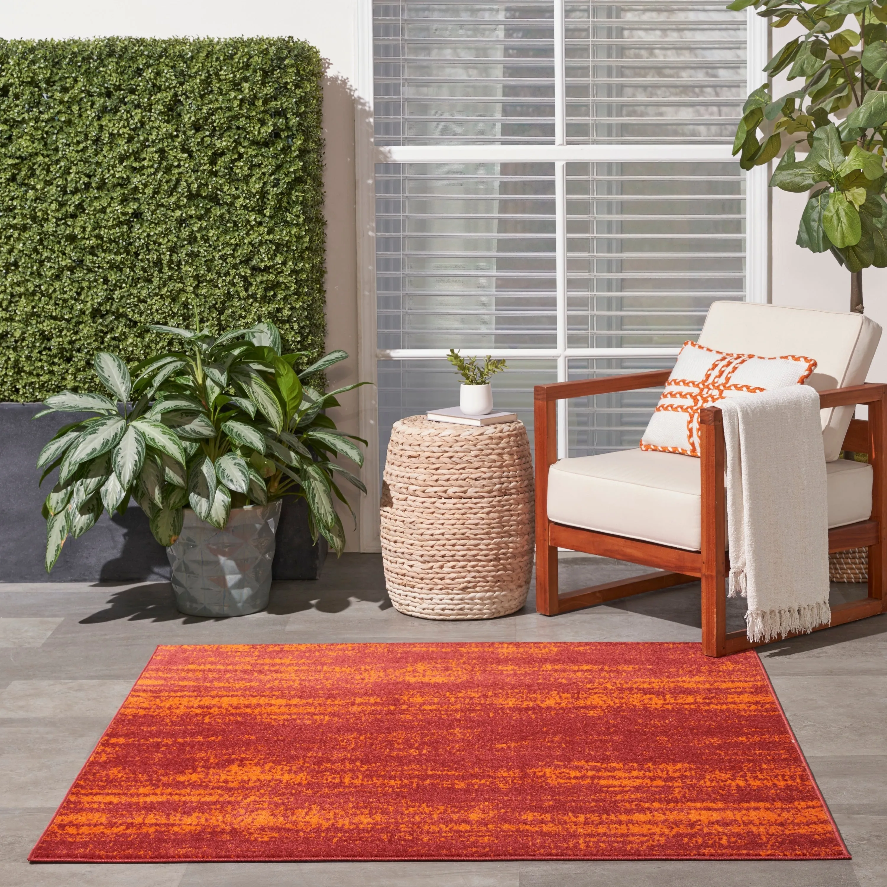 Nourison Essentials Solid Indoor/Outdoor Area Rug