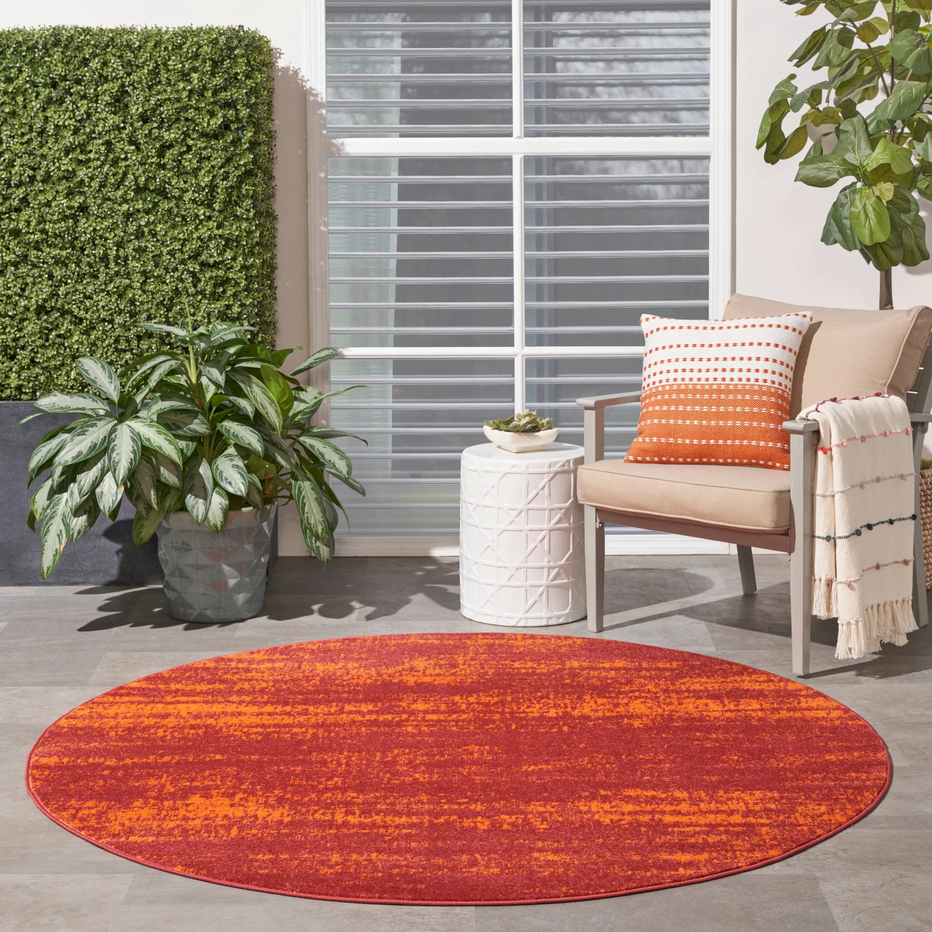 Nourison Essentials Solid Indoor/Outdoor Area Rug