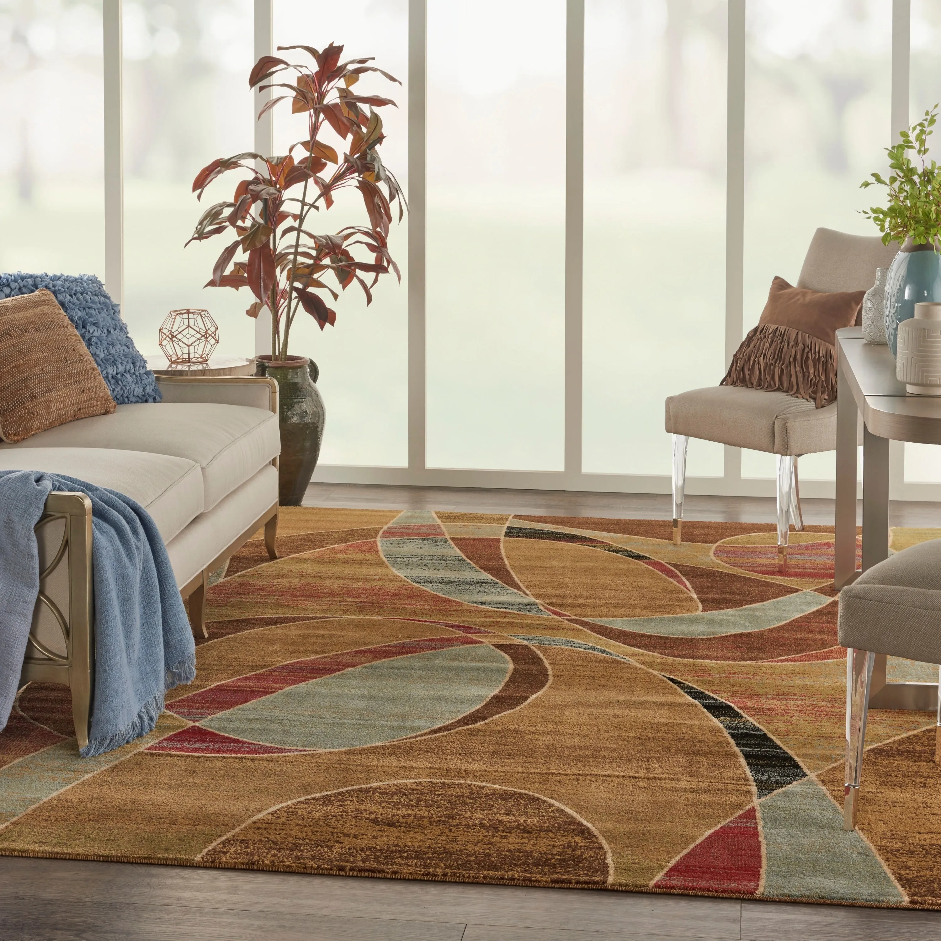 Nourison Expressions Abstract Geometric Area Rug