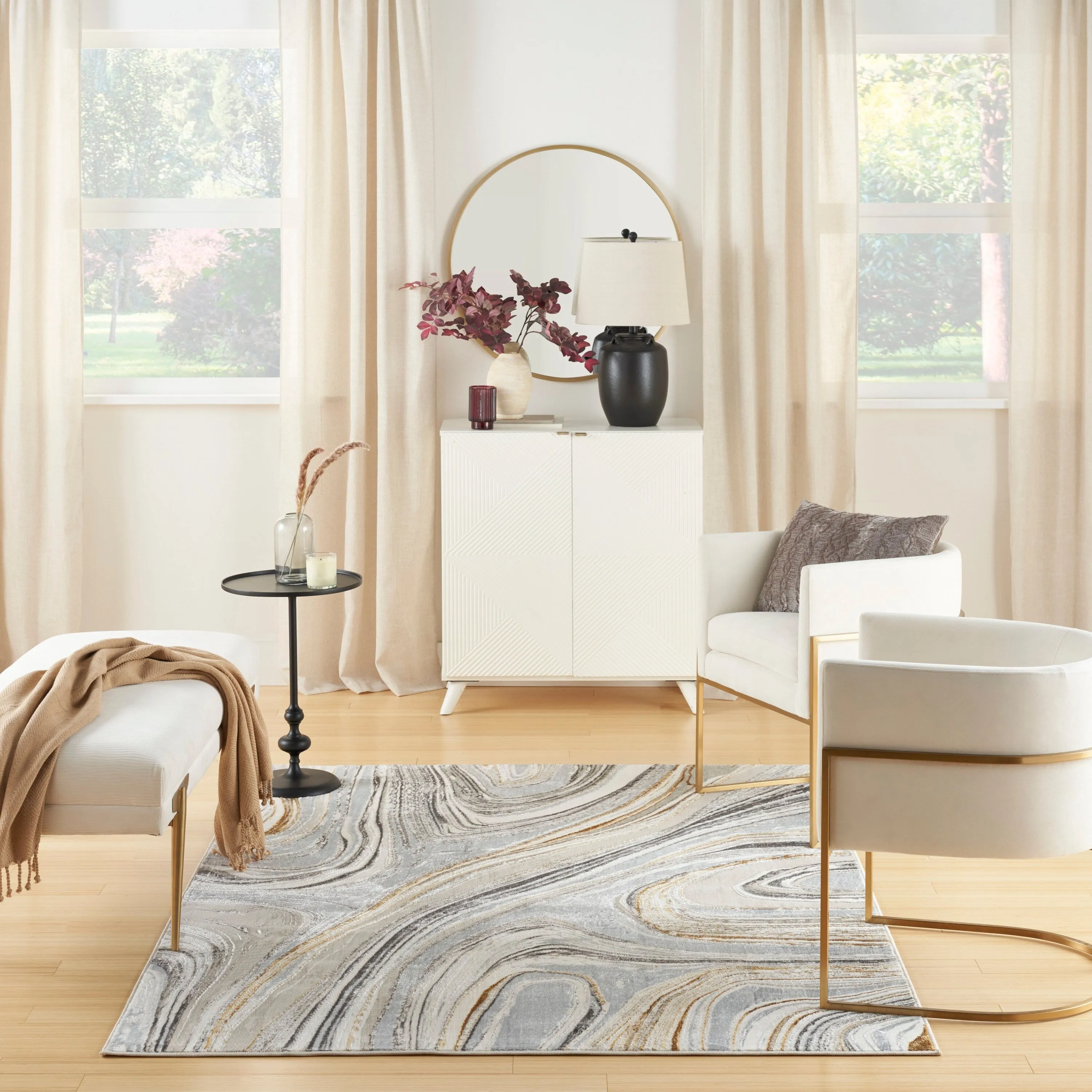Nourison Glam Indoor Abstract Area Rug