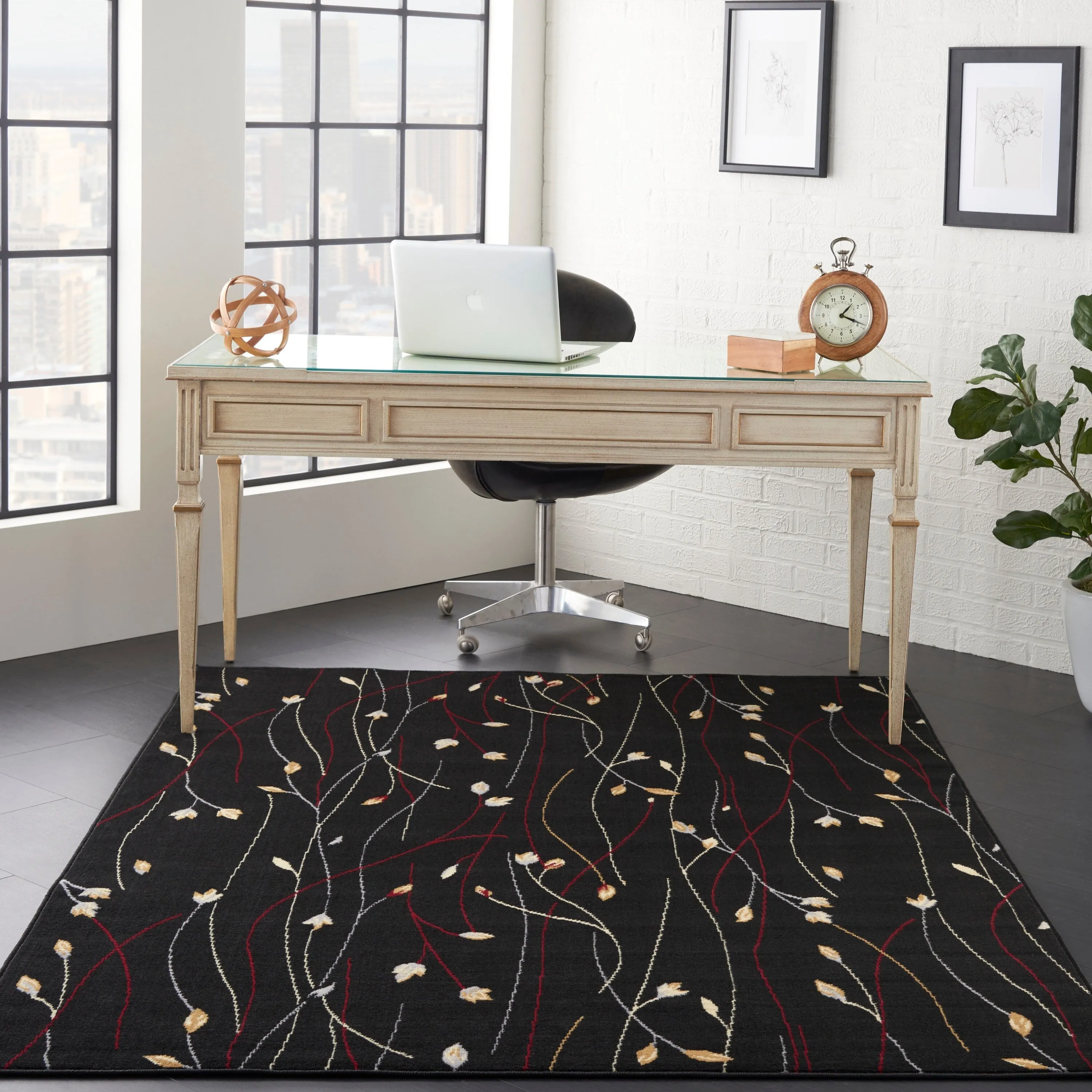 Nourison Grafix Floral Botanical Transitional Area Rug