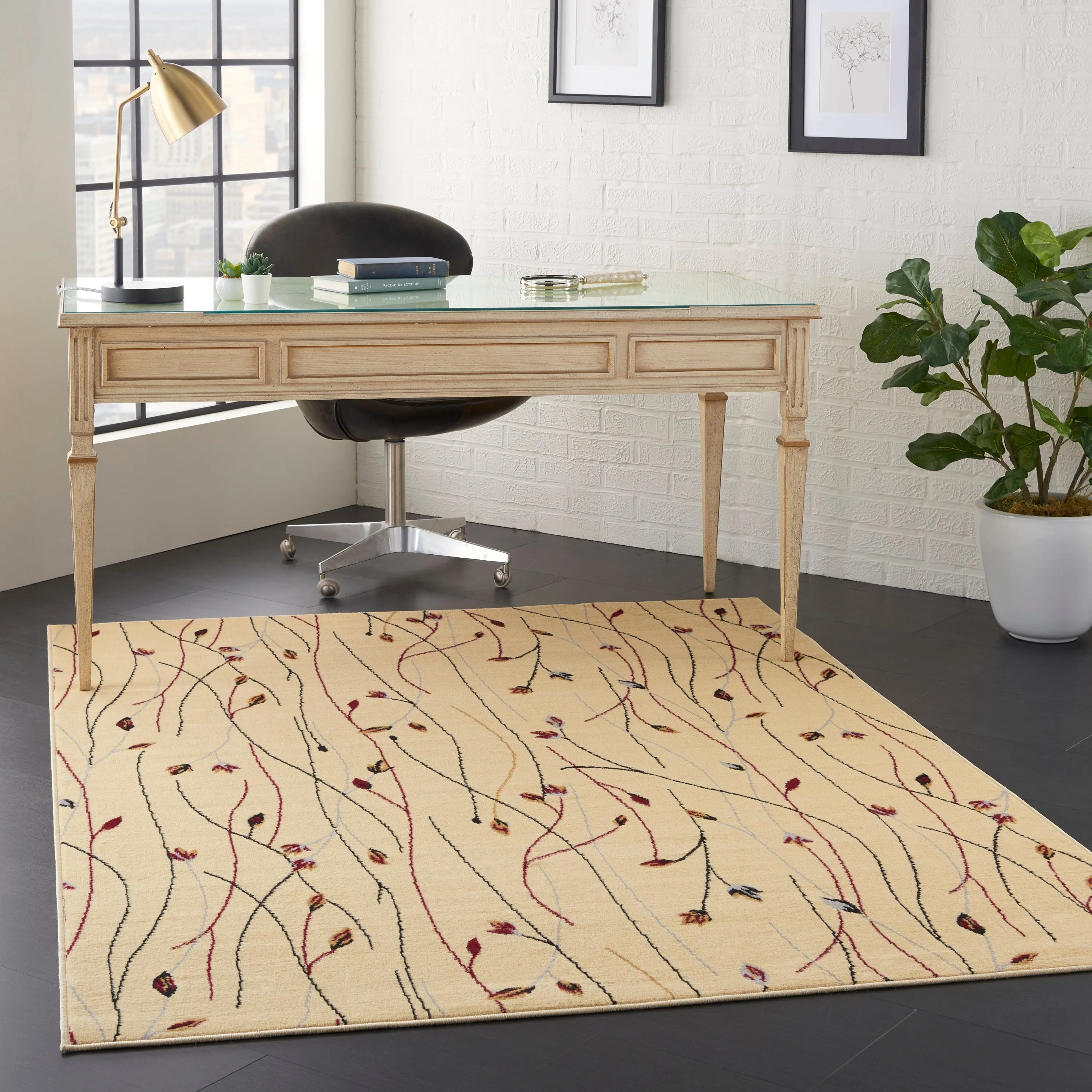 Nourison Grafix Floral Botanical Transitional Area Rug