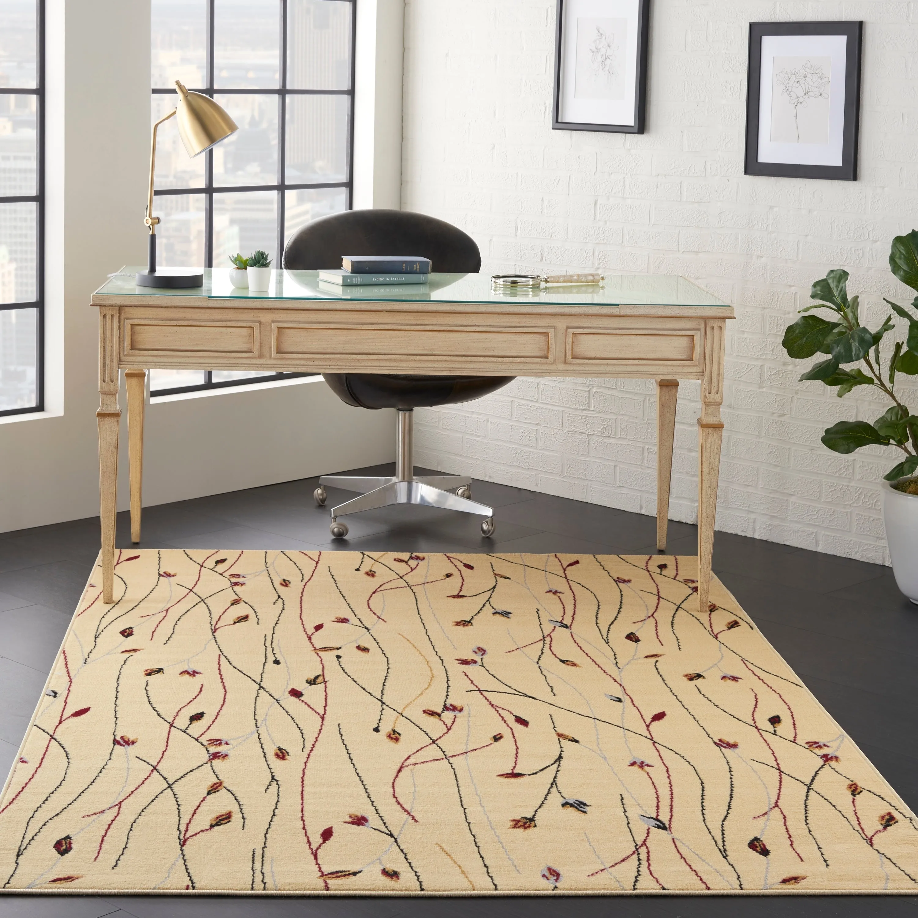 Nourison Grafix Floral Botanical Transitional Area Rug