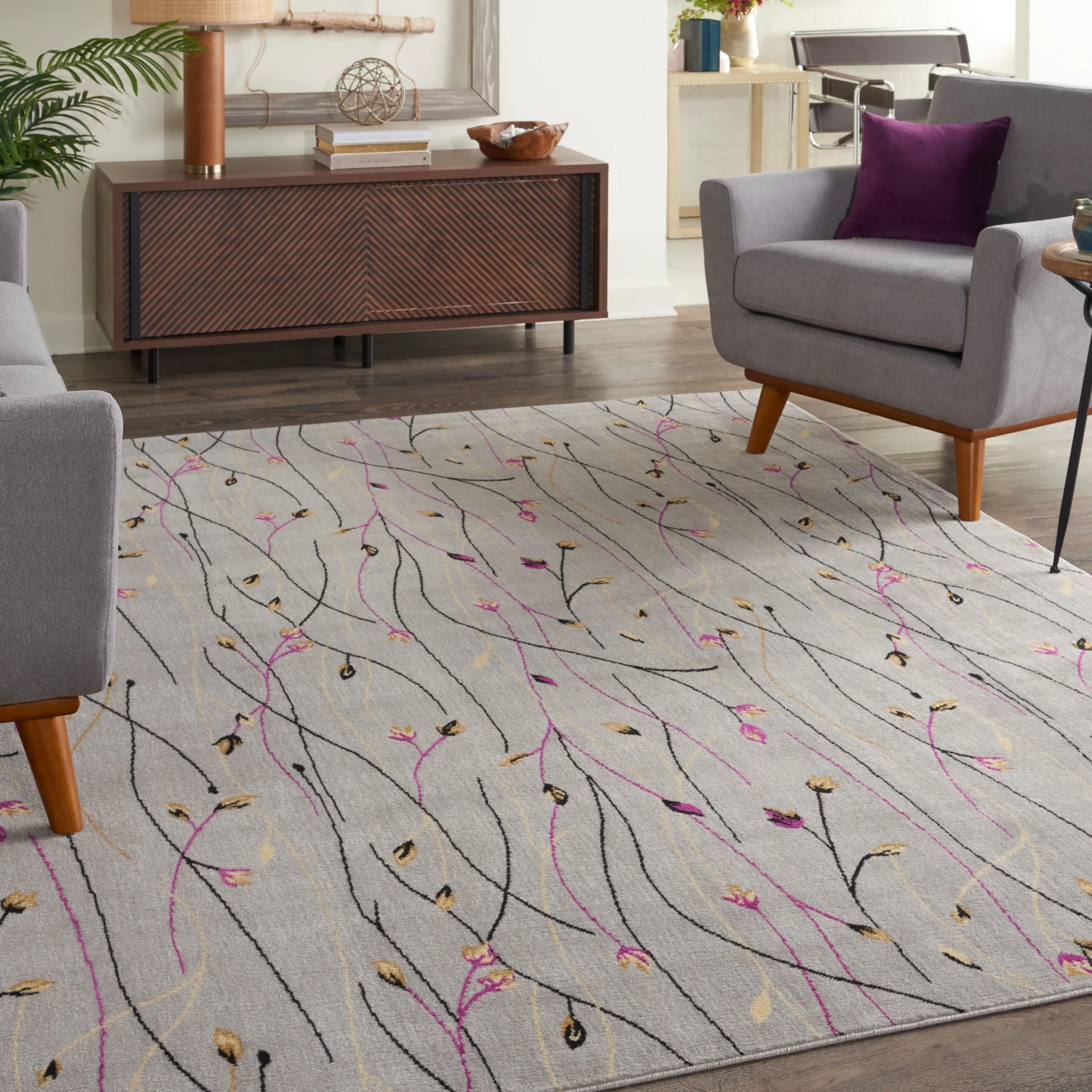 Nourison Grafix Floral Botanical Transitional Area Rug