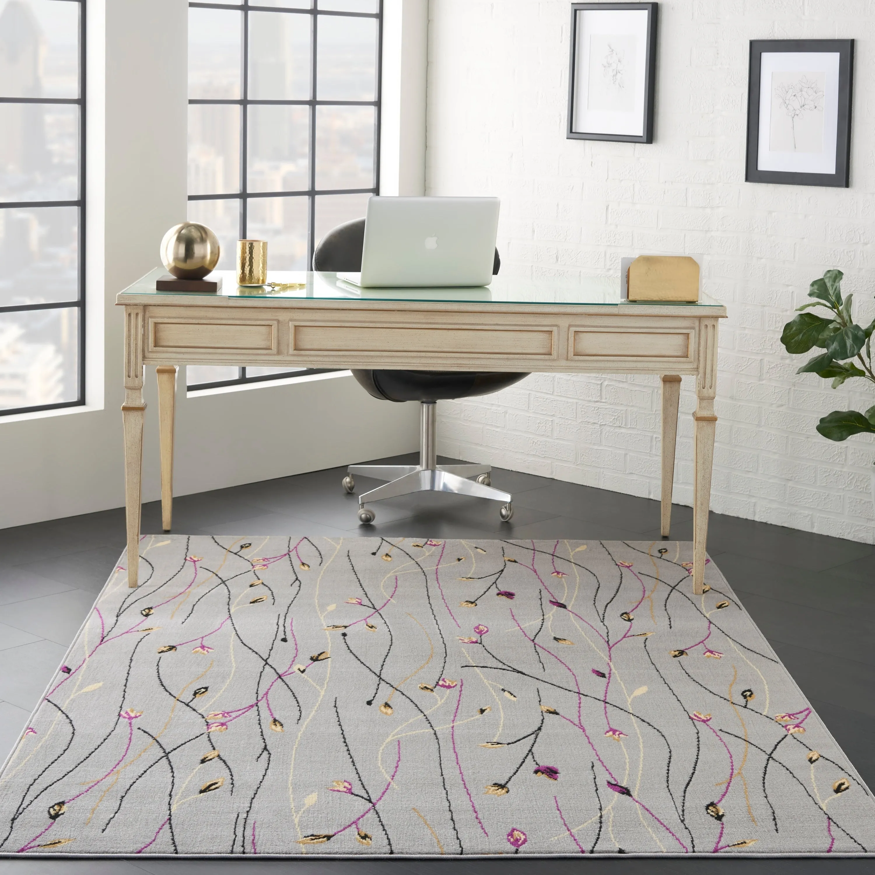 Nourison Grafix Floral Botanical Transitional Area Rug