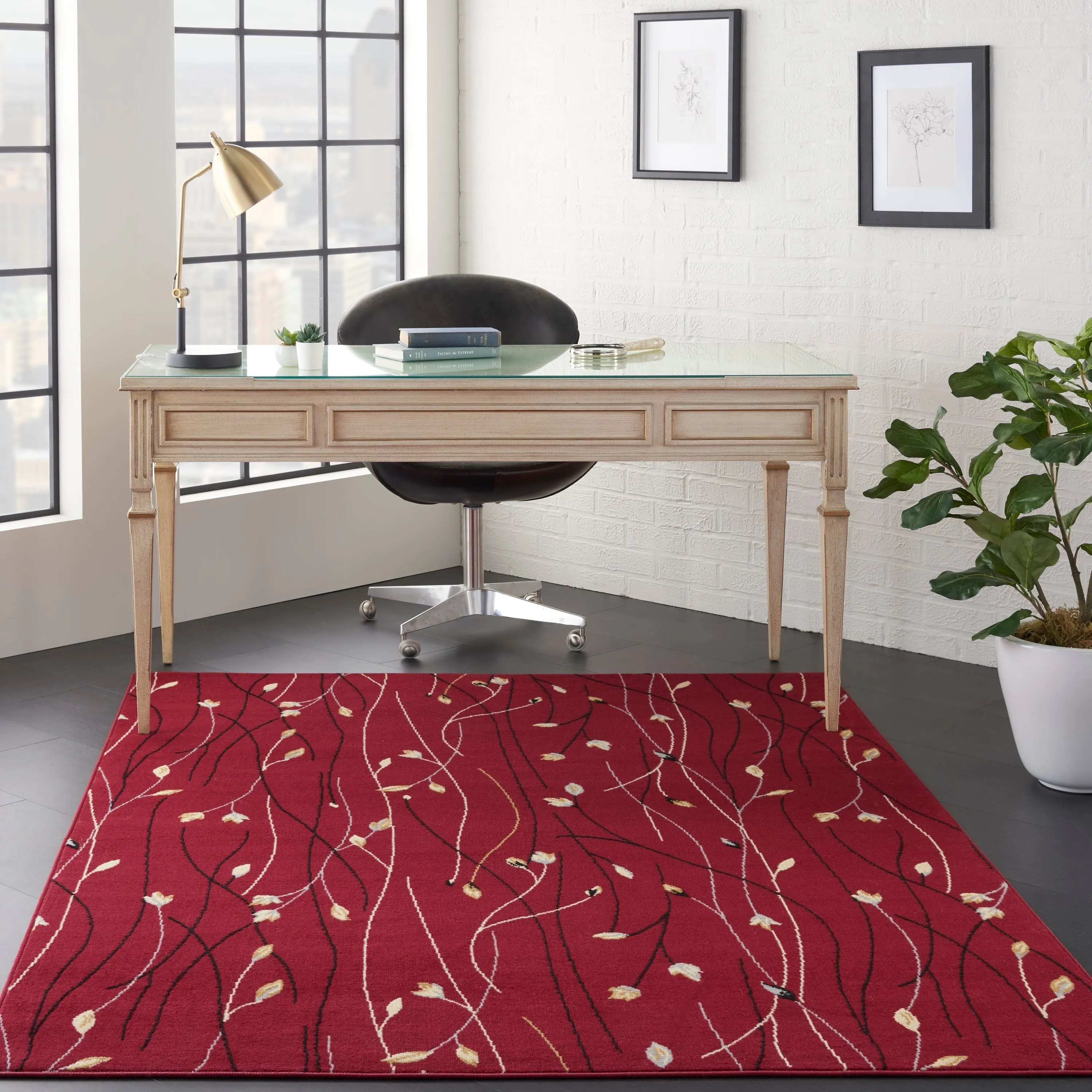 Nourison Grafix Floral Botanical Transitional Area Rug