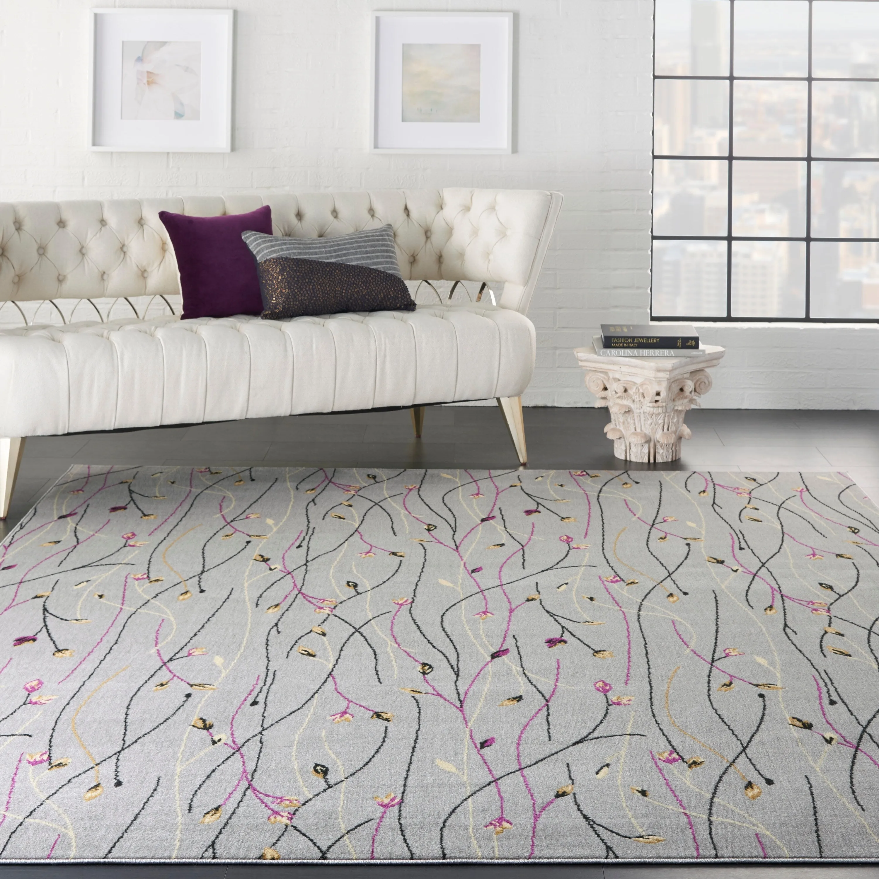 Nourison Grafix Floral Botanical Transitional Area Rug