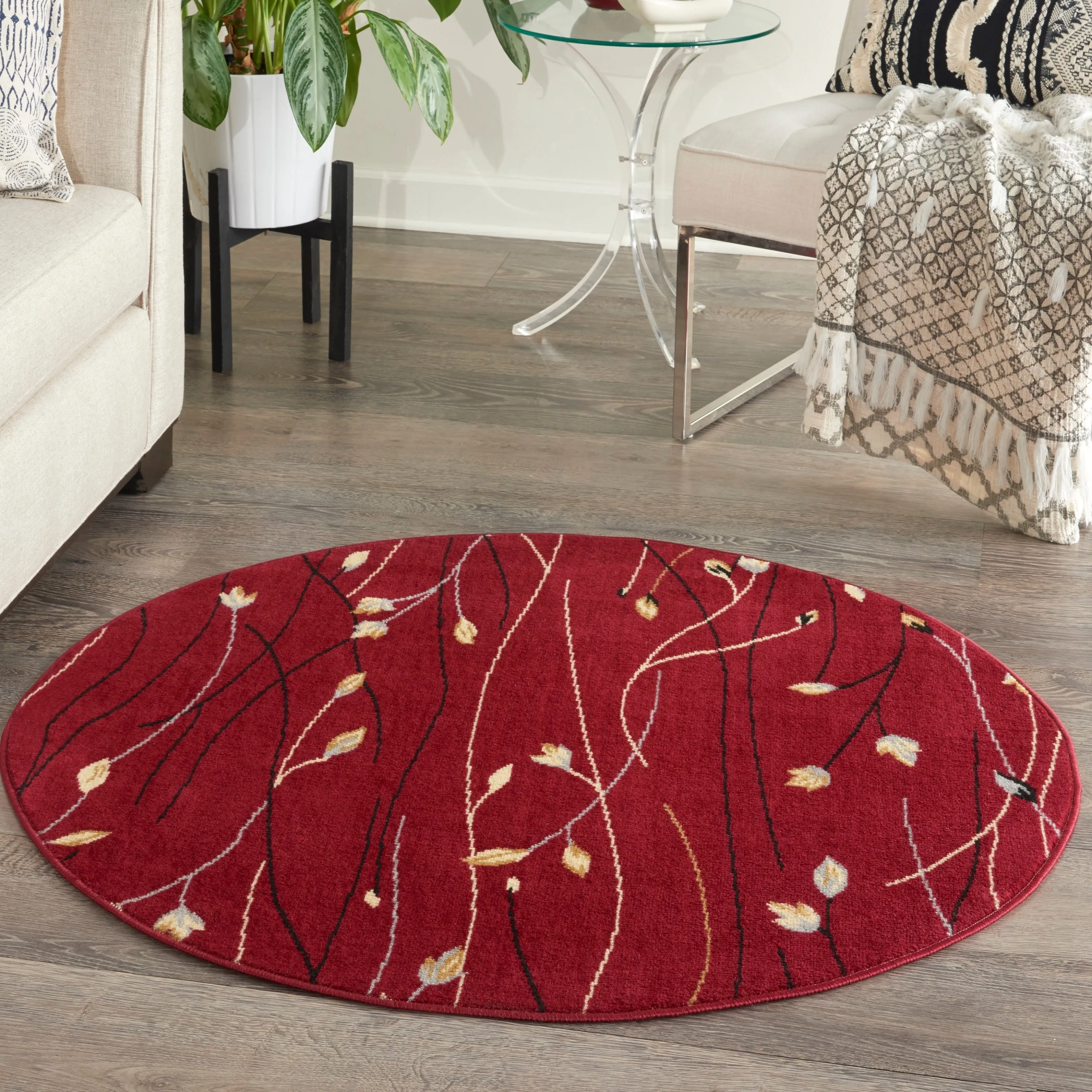 Nourison Grafix Floral Botanical Transitional Area Rug