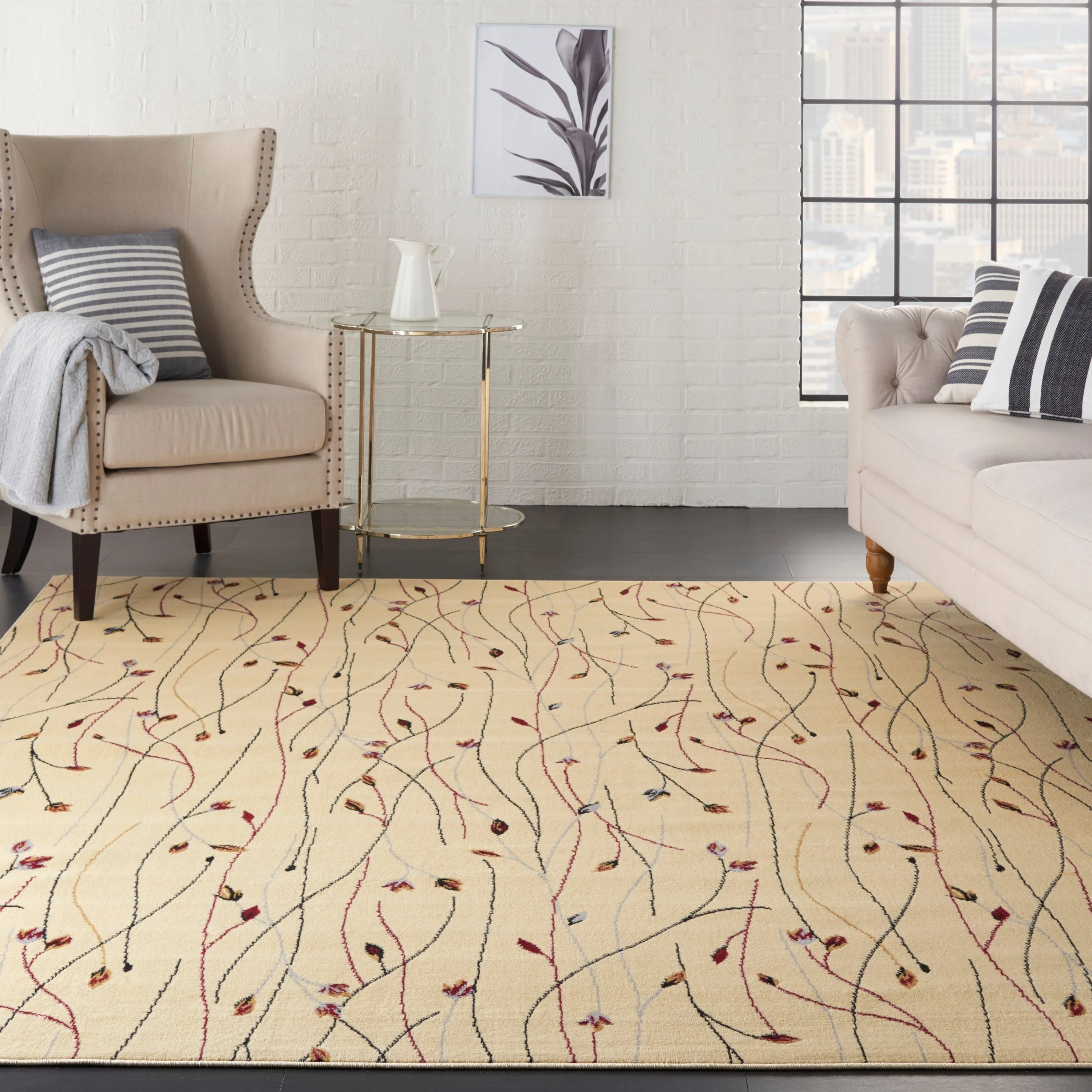 Nourison Grafix Floral Botanical Transitional Area Rug