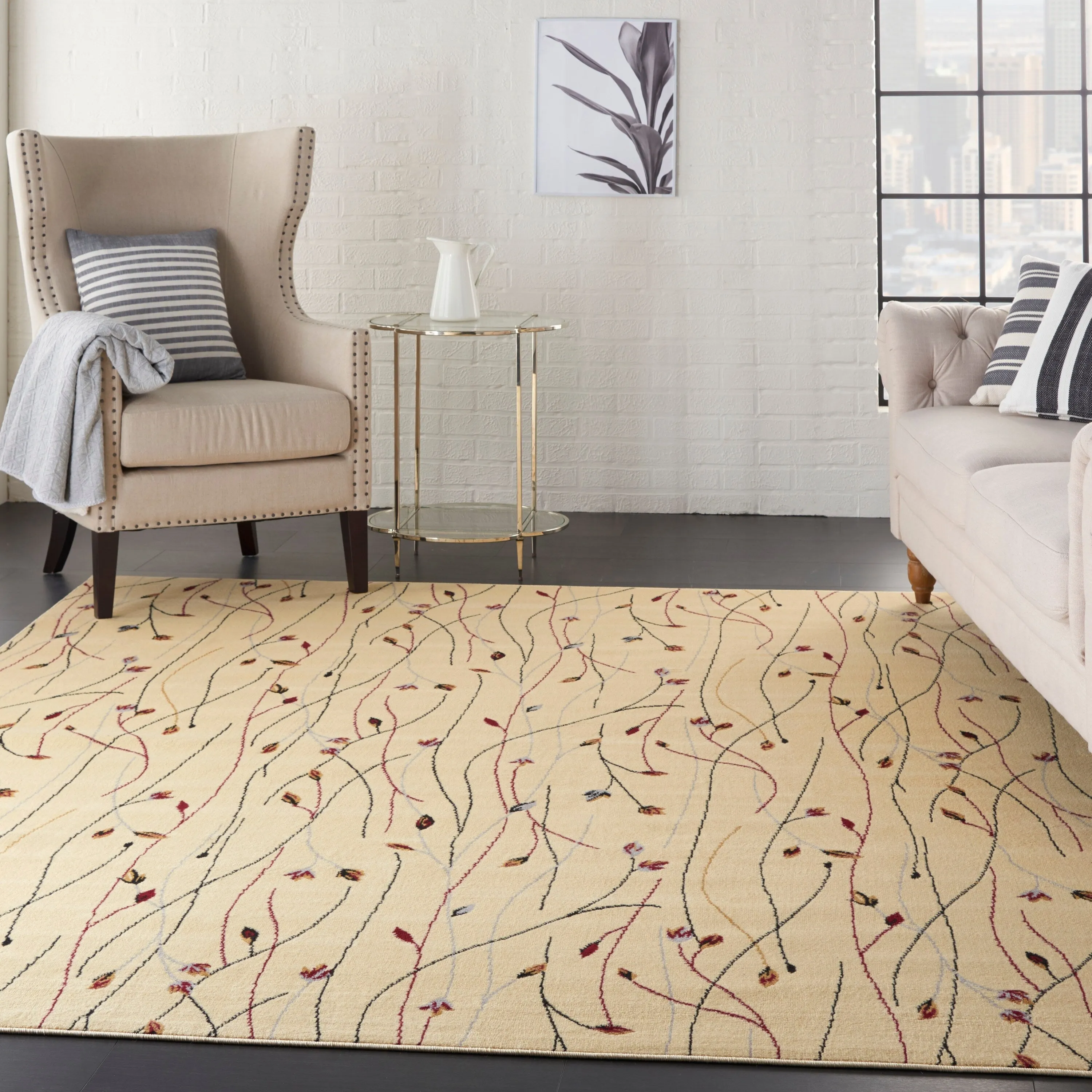 Nourison Grafix Floral Botanical Transitional Area Rug