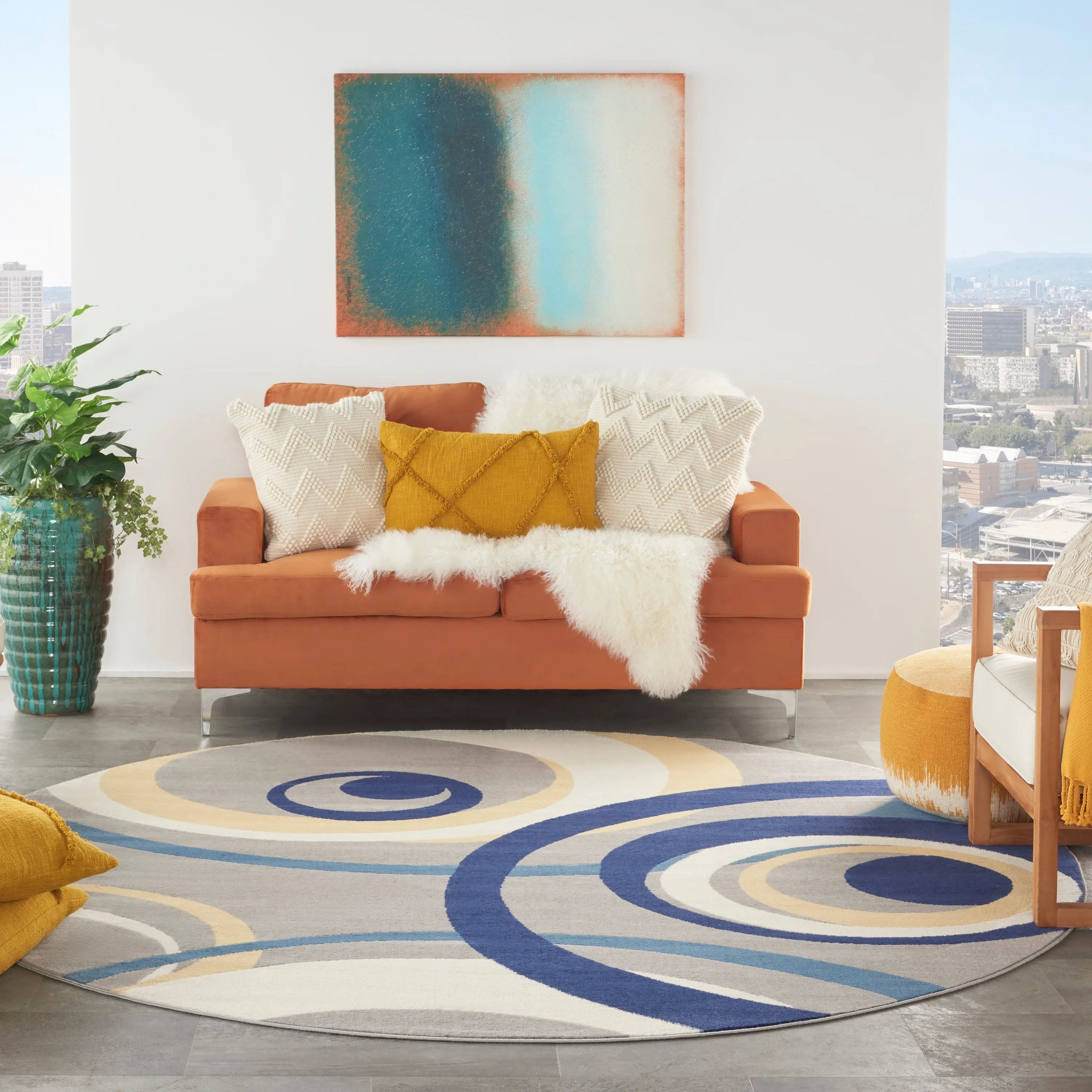 Nourison Grafix Transitional Geometric Abstract Area Rug
