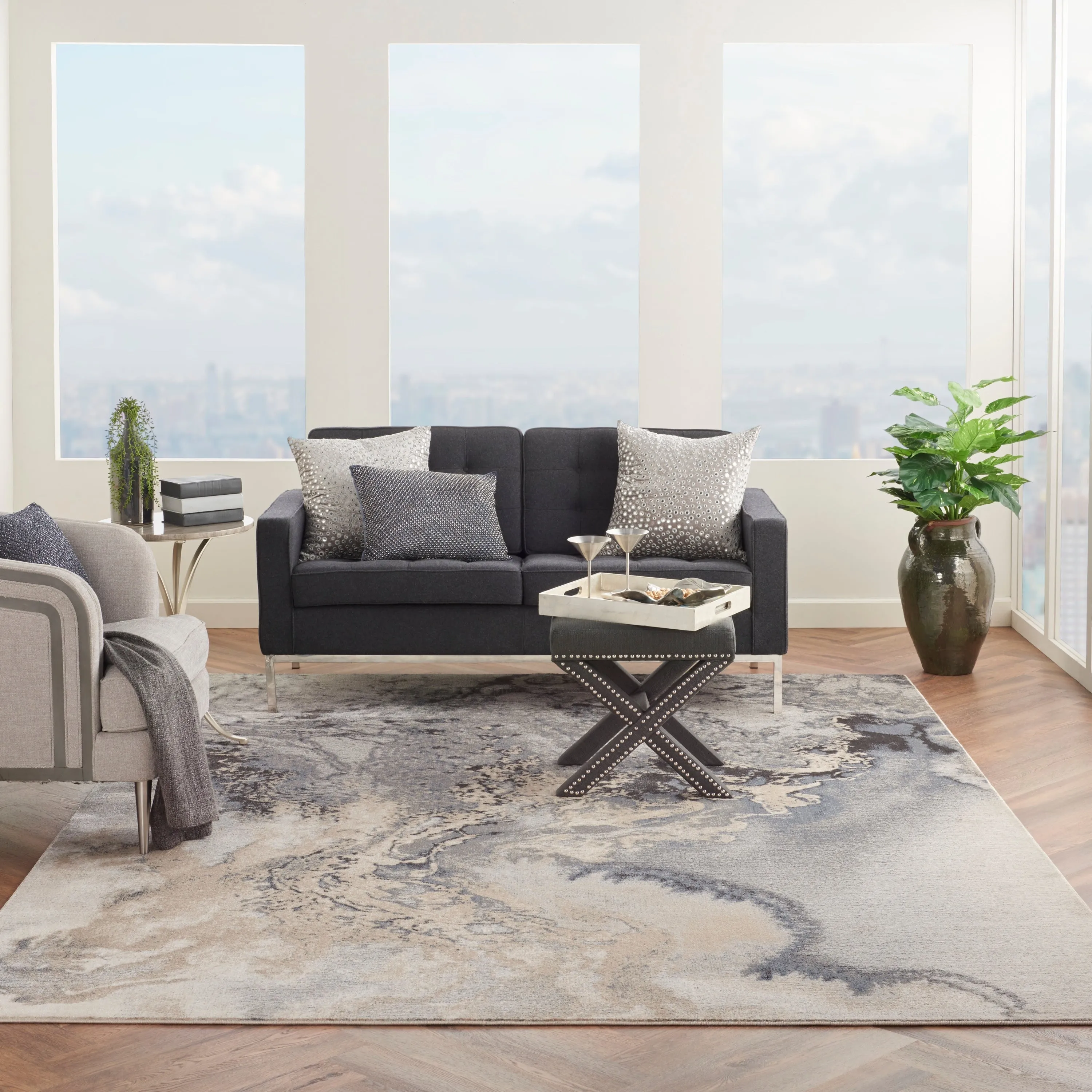 Nourison Maxell Modern Glam Abstract Area Rug