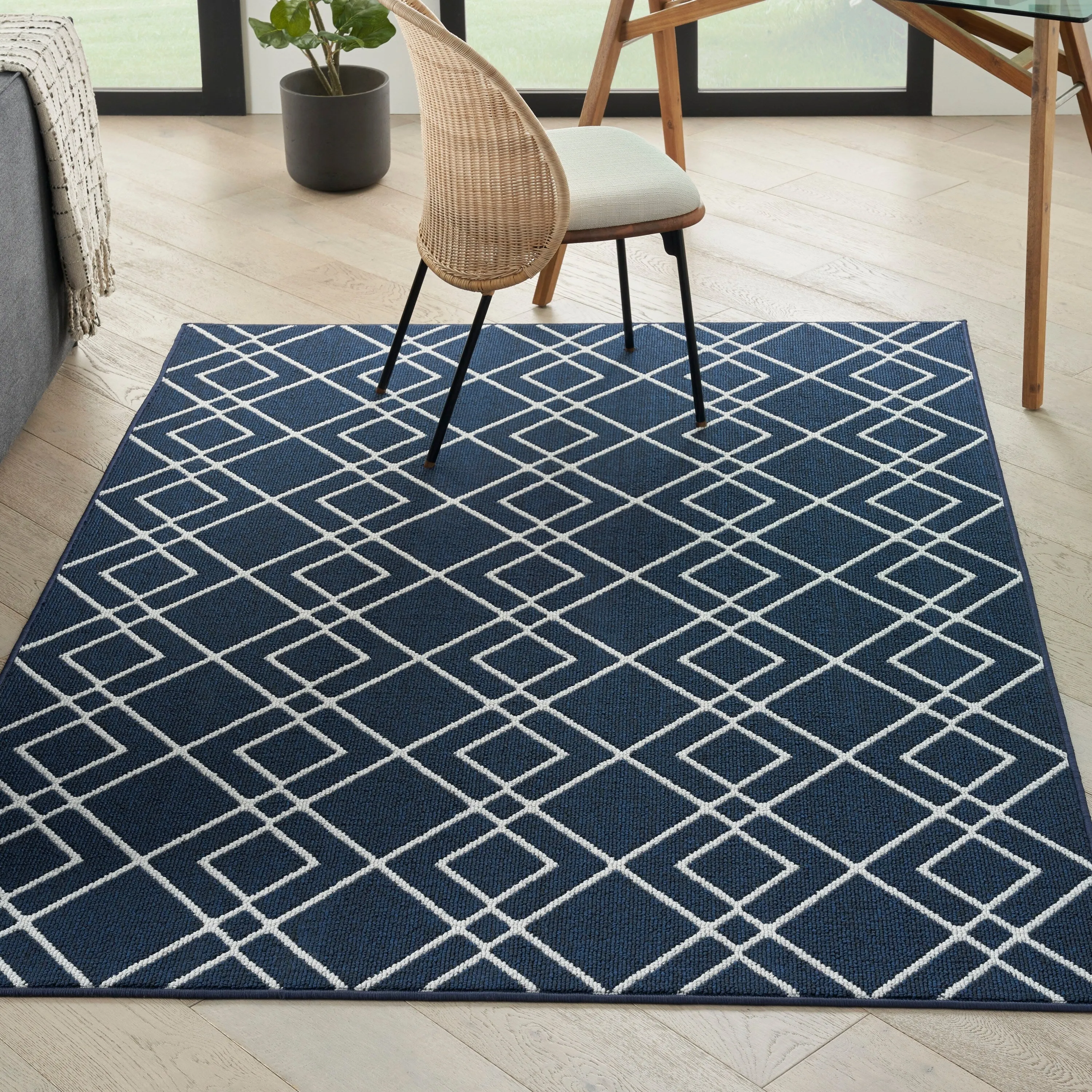 Nourison Modern Lines Diamond Geometric Area Rug