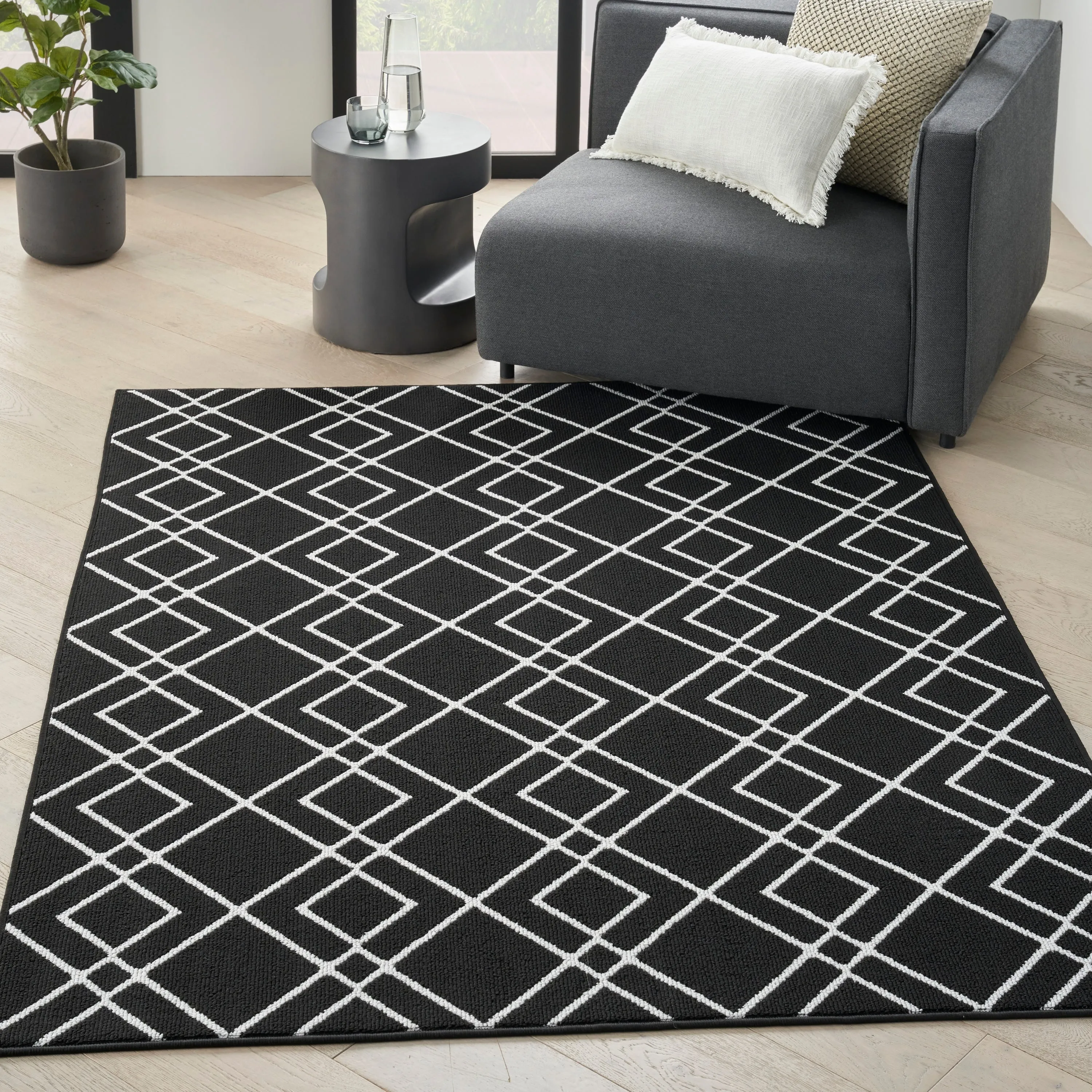 Nourison Modern Lines Diamond Geometric Area Rug