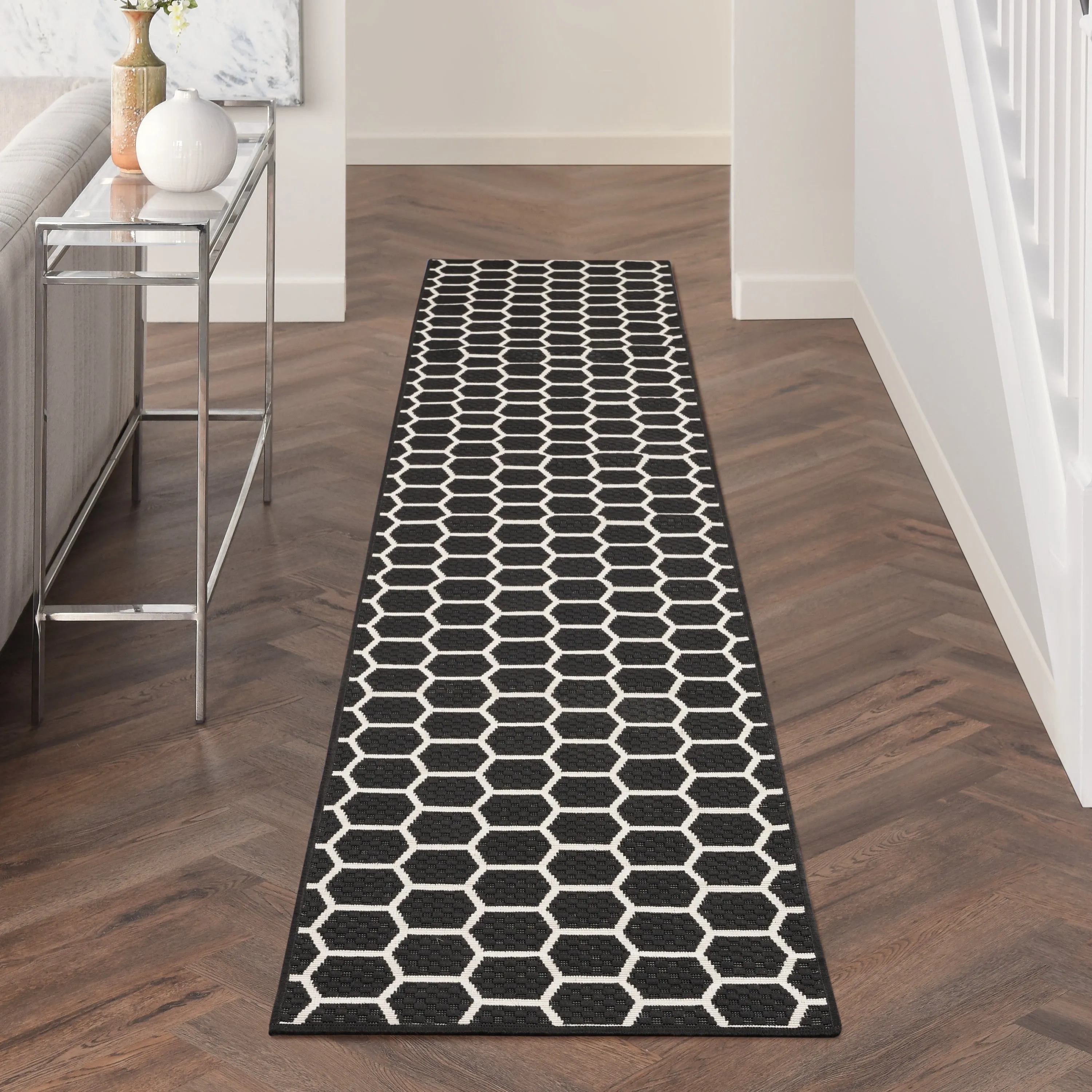 Nourison Reversible Indoor Outdoor Indoor/Outdoor Geometric Area Rug