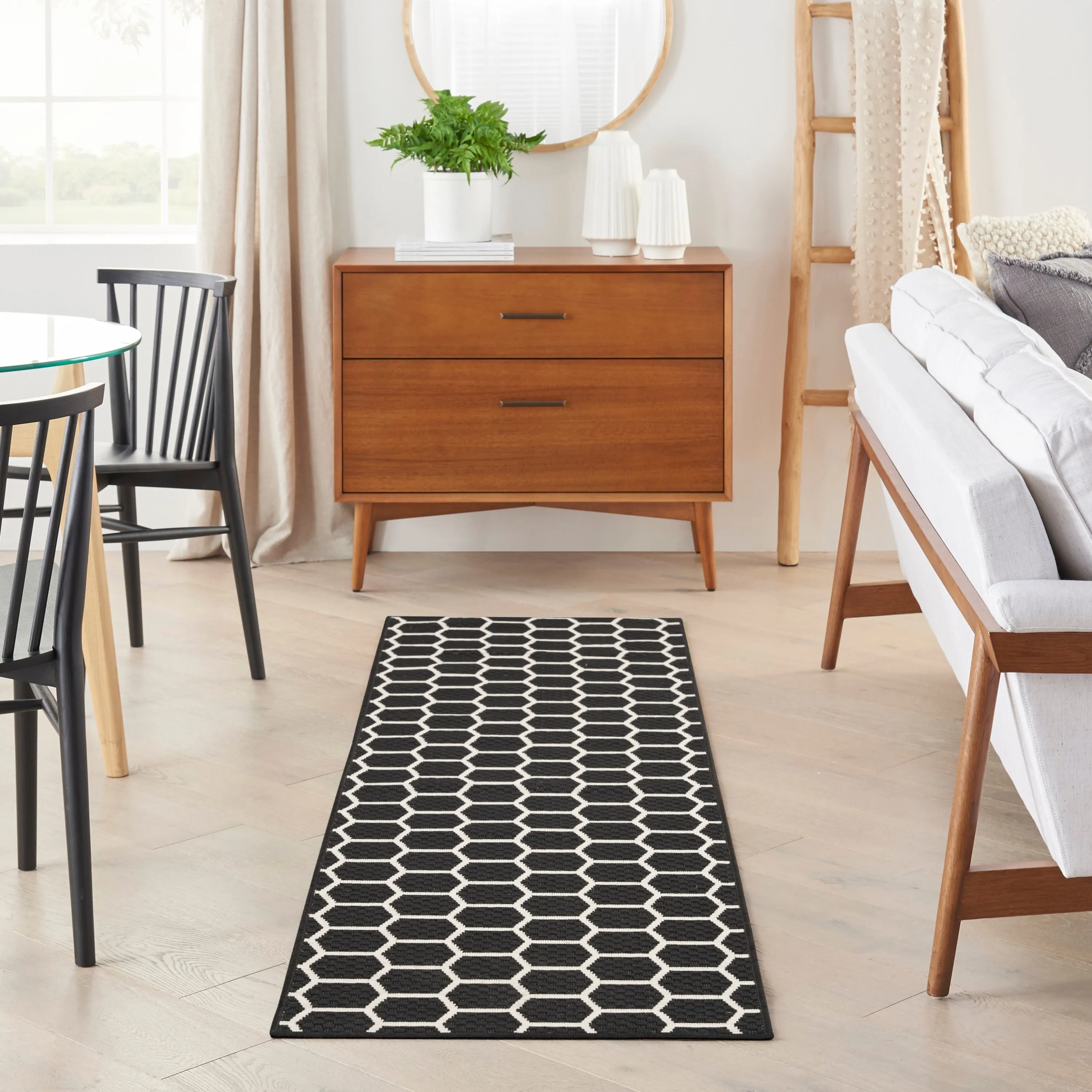 Nourison Reversible Indoor Outdoor Indoor/Outdoor Geometric Area Rug