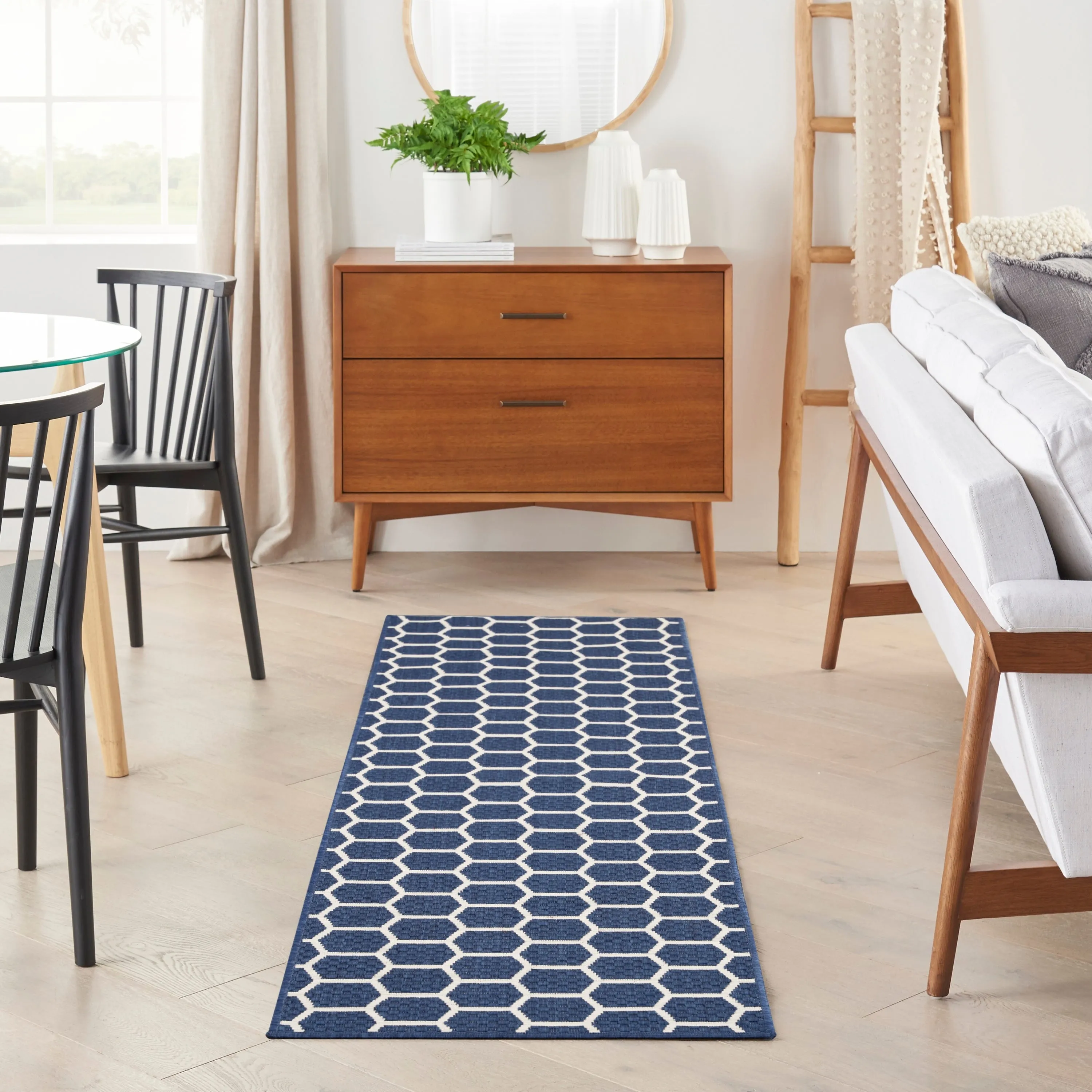 Nourison Reversible Indoor Outdoor Indoor/Outdoor Geometric Area Rug