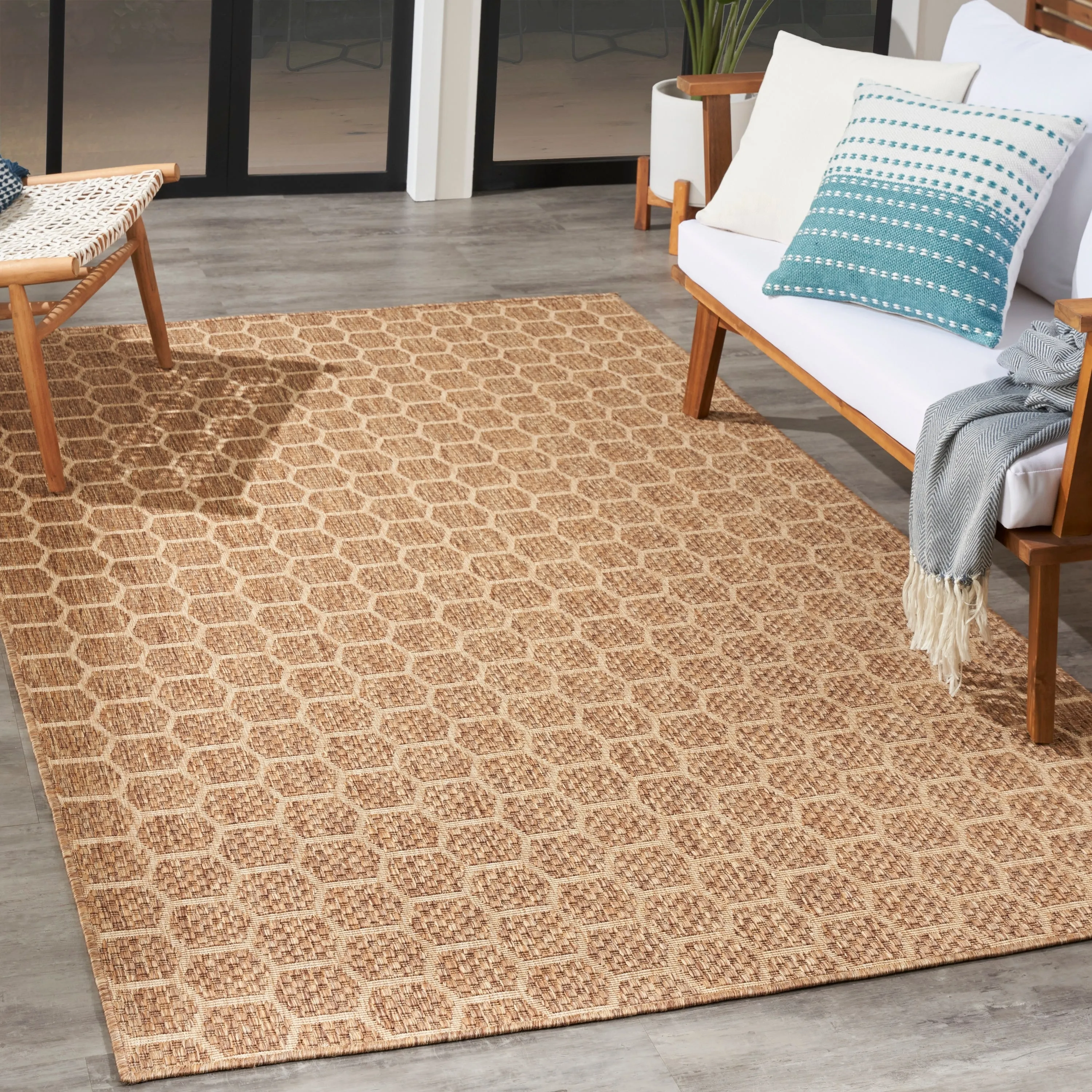 Nourison Reversible Indoor Outdoor Indoor/Outdoor Geometric Area Rug