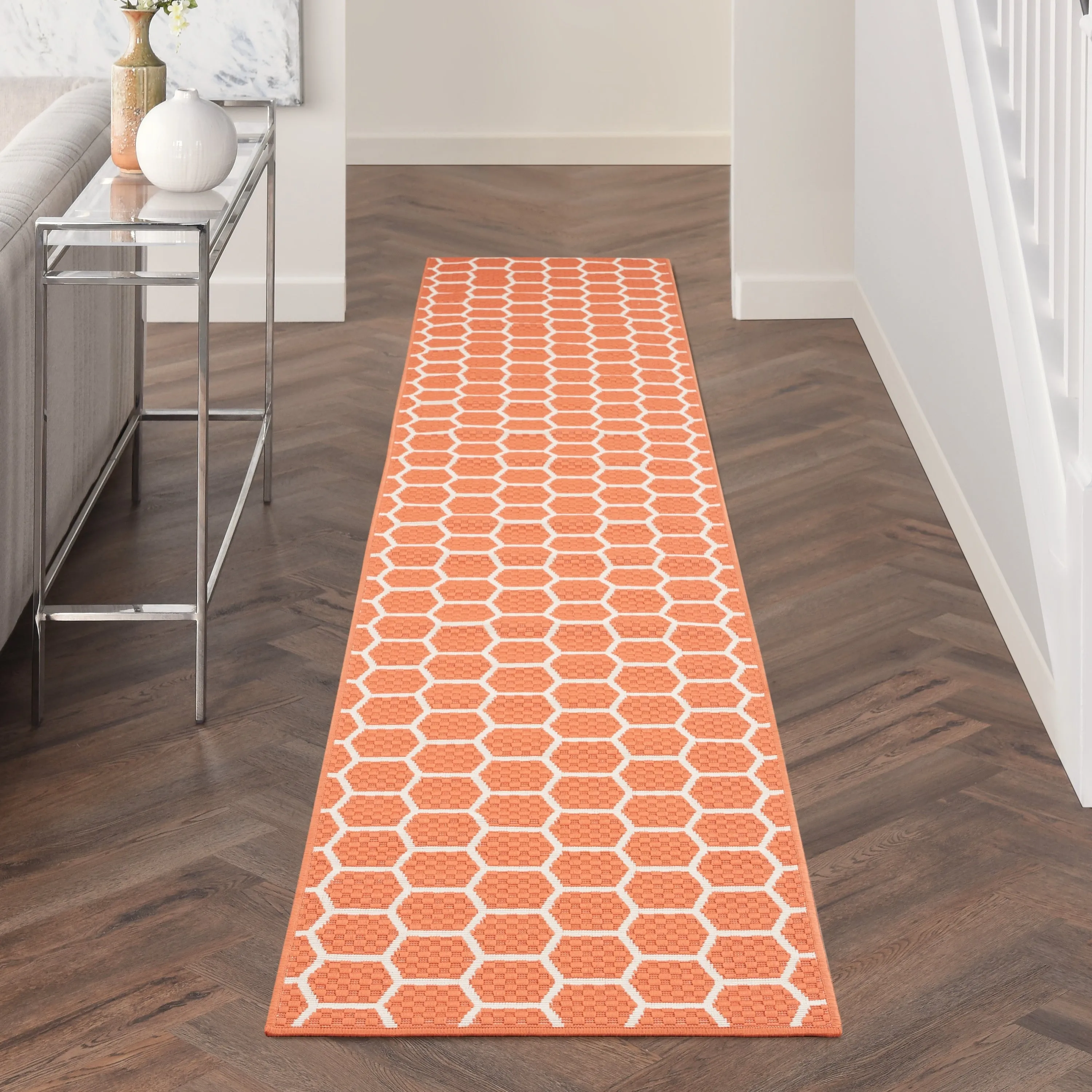 Nourison Reversible Indoor Outdoor Indoor/Outdoor Geometric Area Rug