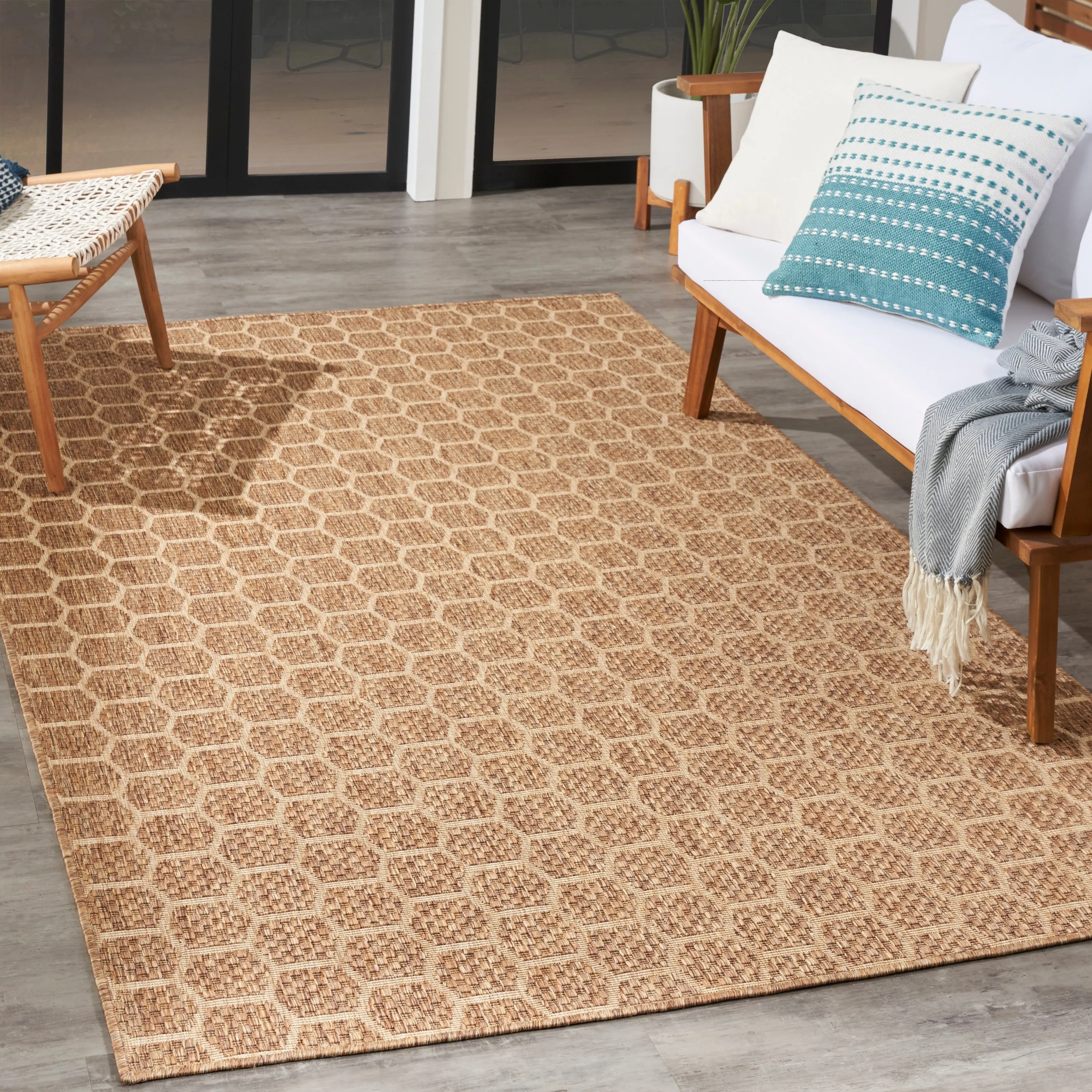 Nourison Reversible Indoor Outdoor Indoor/Outdoor Geometric Area Rug