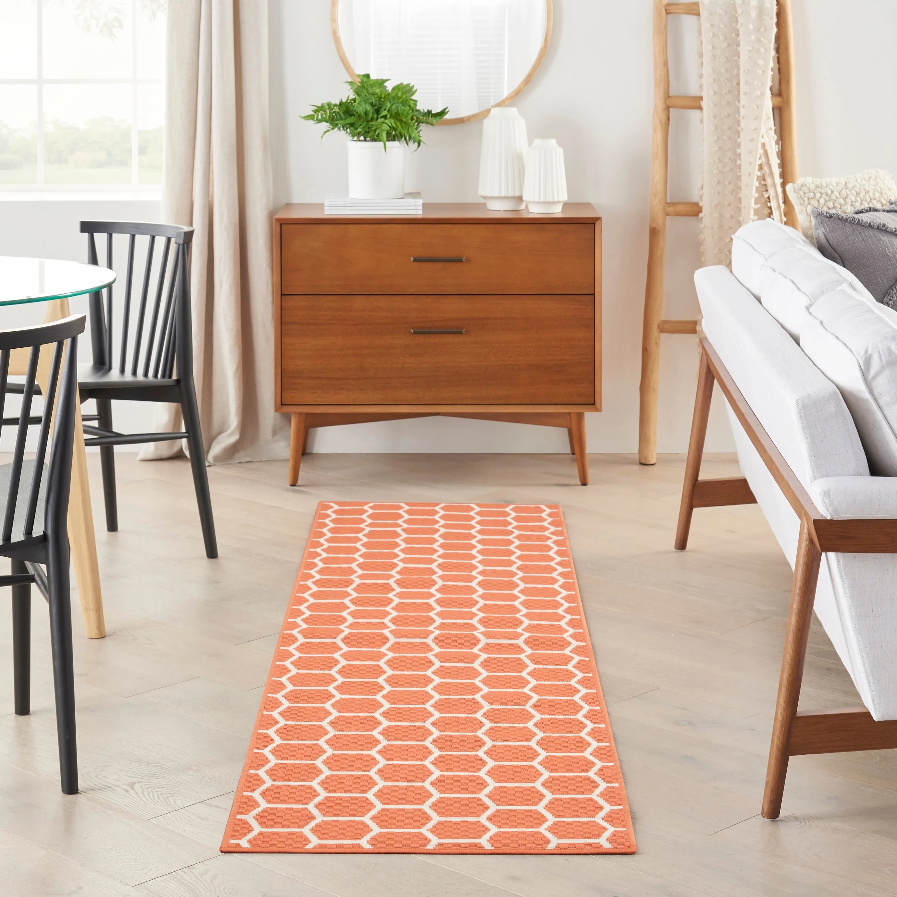 Nourison Reversible Indoor Outdoor Indoor/Outdoor Geometric Area Rug