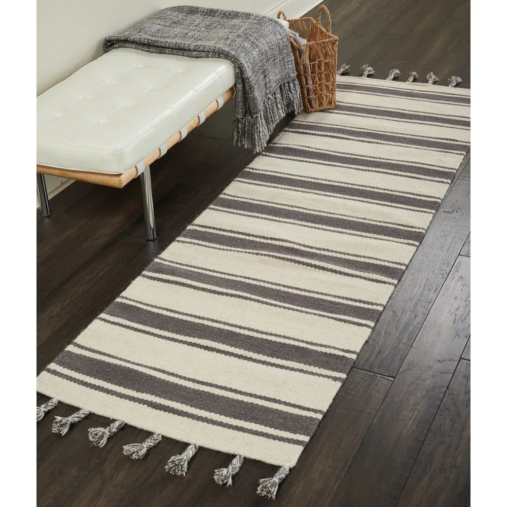Nourison Solano Striped Dhurri Reversible Area Rug