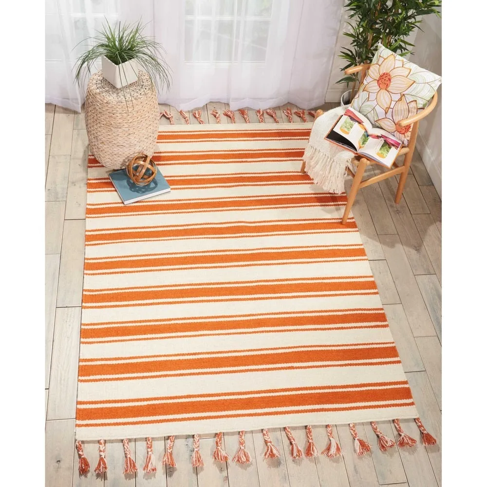 Nourison Solano Striped Dhurri Reversible Area Rug