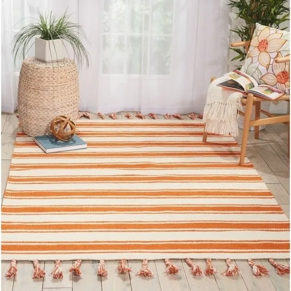 Nourison Solano Striped Dhurri Reversible Area Rug