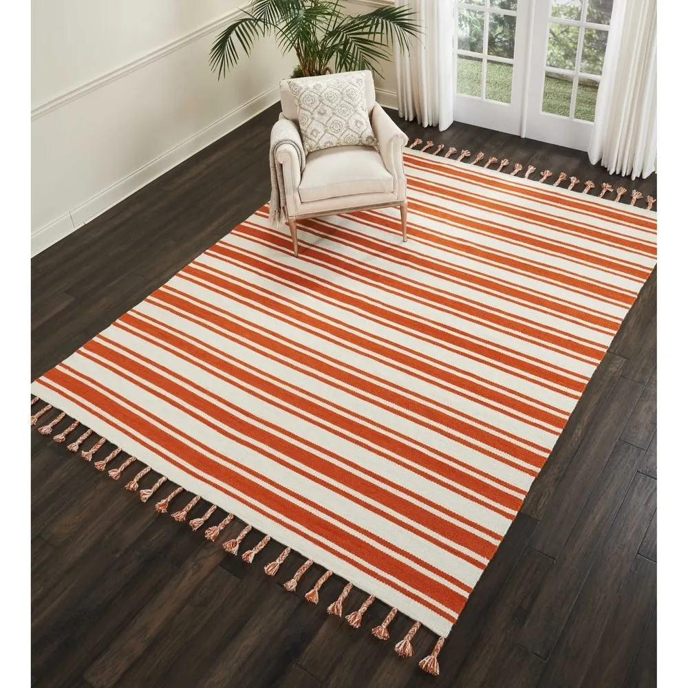 Nourison Solano Striped Dhurri Reversible Area Rug