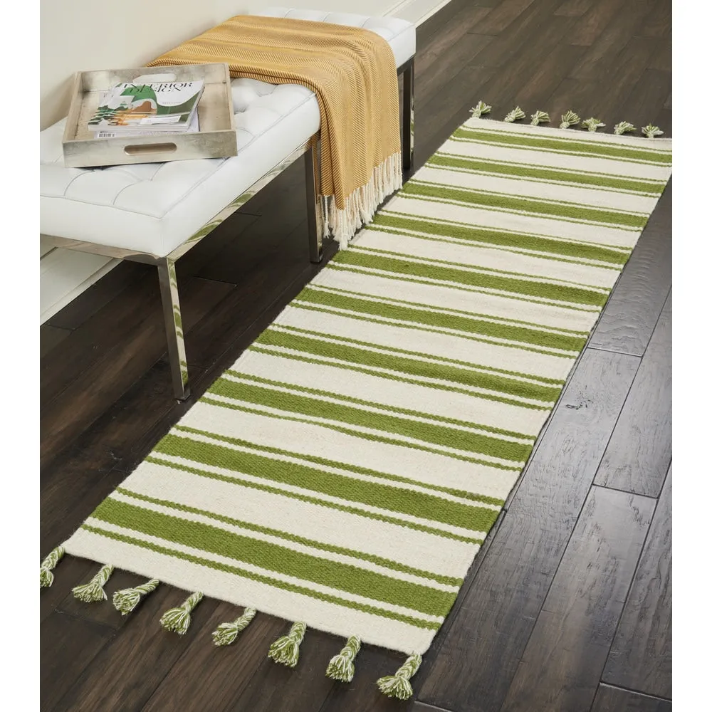 Nourison Solano Striped Dhurri Reversible Area Rug